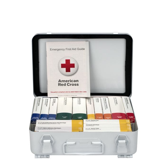 First Aid Only 25 Person ANSI 2021 Class A, 16 Unit Metal First Aid Kit
