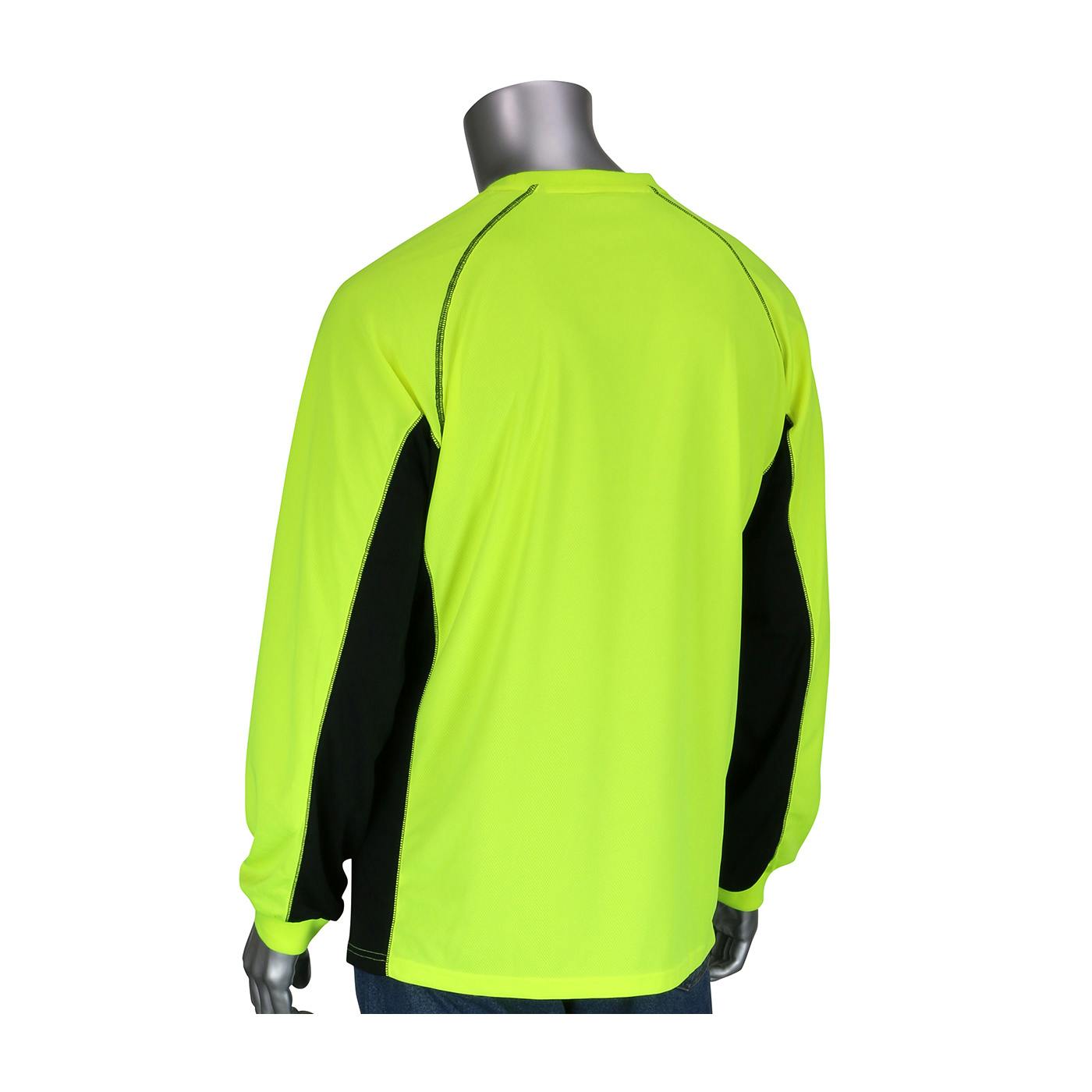Non-ANSI Long Sleeve T-Shirt with 50+ UPF Sun Protection, Insect Repellent Treatment and Black Trim, Hi-Vis Yellow (310-1150B)