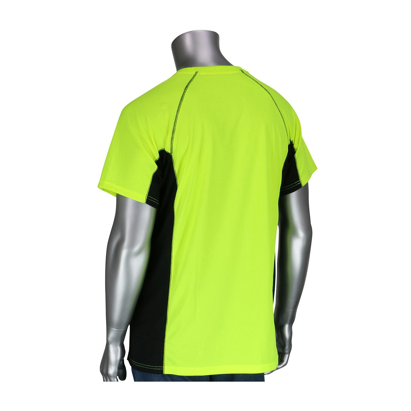 Non-ANSI Short Sleeve T-Shirt with 50+ UPF Sun Protection, Insect Repellent Treatment and Black Trim, Hi-Vis Yellow (310-950B)