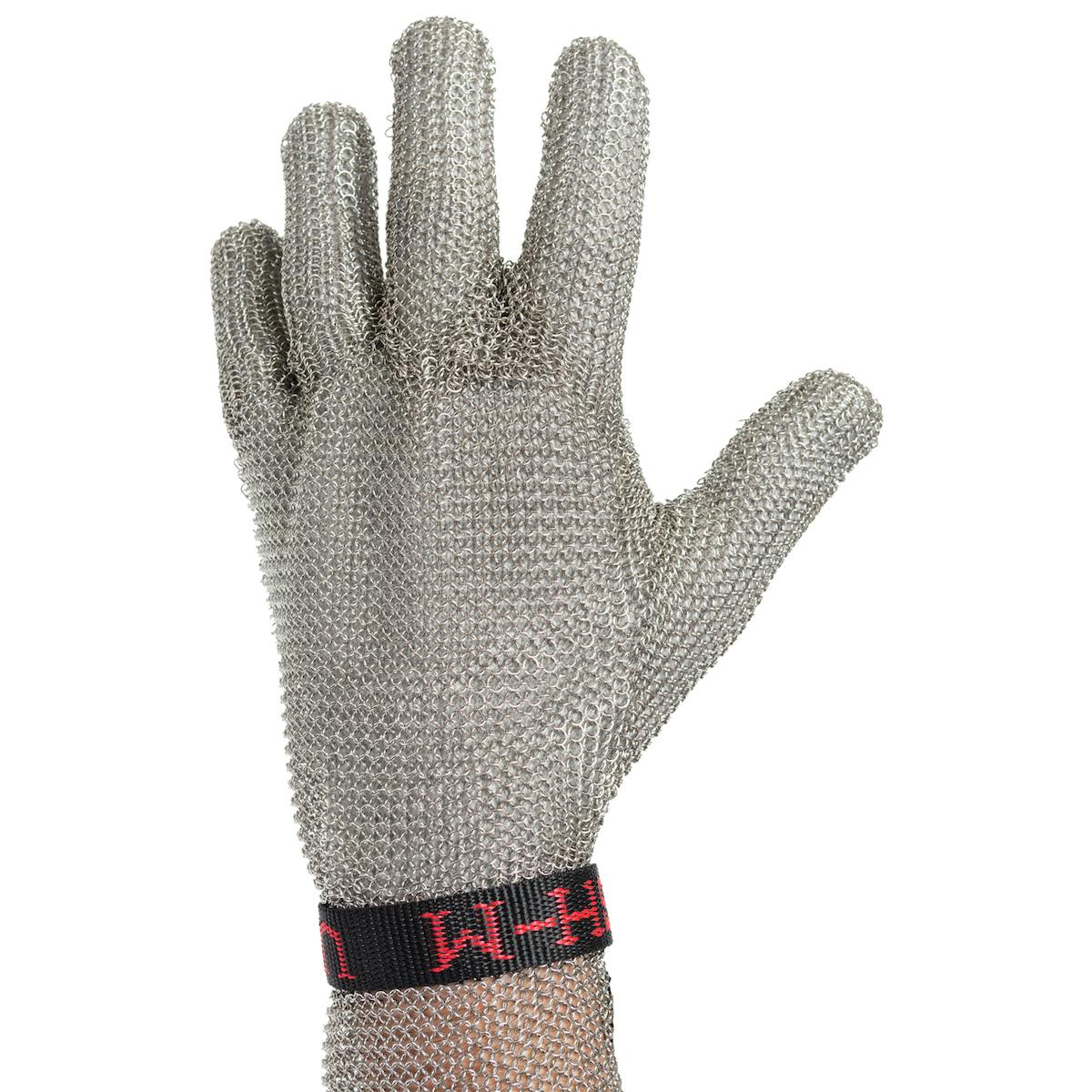 US Mesh® Stainless Steel Mesh Glove with Reinforced Finger Crotch and Adjustable Straps - Forearm Length (USM-1350)