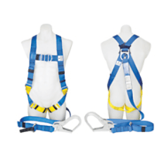 3M PROTECTA FIRST Industrial Harness with Lanyard and Scaff Hook 1390064A, Blue and Yellow, Medium, 1 EA/Case