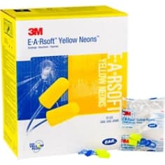 (Case of 10 boxes) 3M Large Size Yellow Corded Earplugs in Polybag Class 4 SLC80 23dB (200 pairs per box) (70071515152)