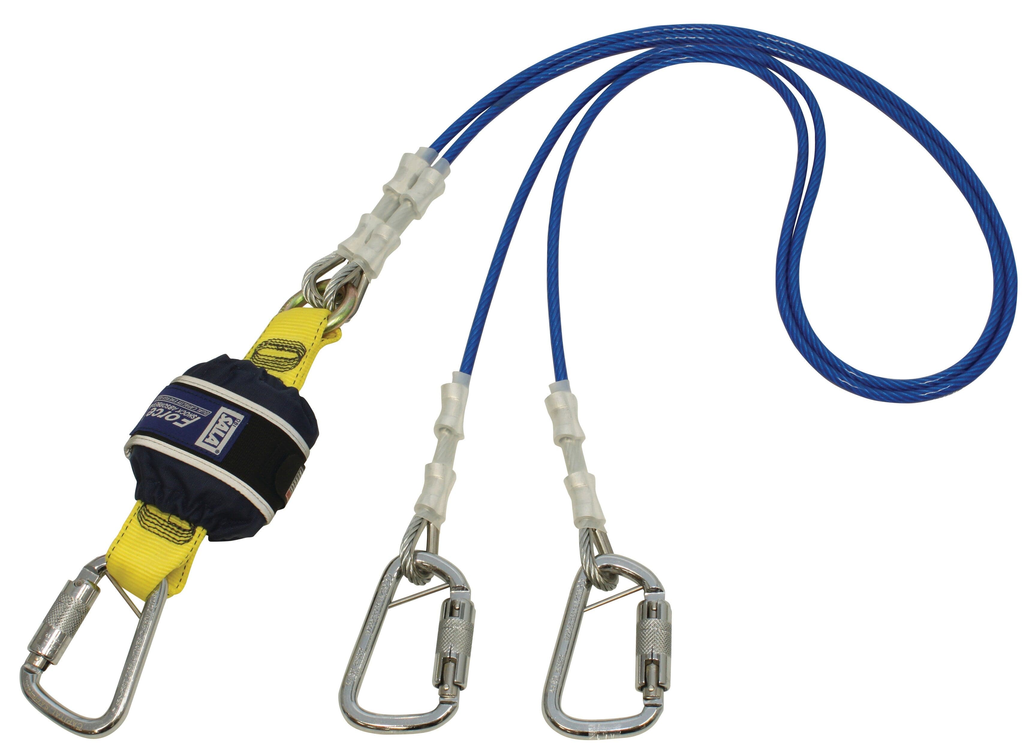 DBI SALA Nano-Lok LE Twin Leg Quick Connect 2.4m Self Retracting Lifeline - Cable SRL (FACS 3500255)