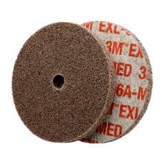 Scotch-Brite EXL Unitized Wheel, XL-UW, 6A Medium, 3 in x 1/4 in x 3/8 in