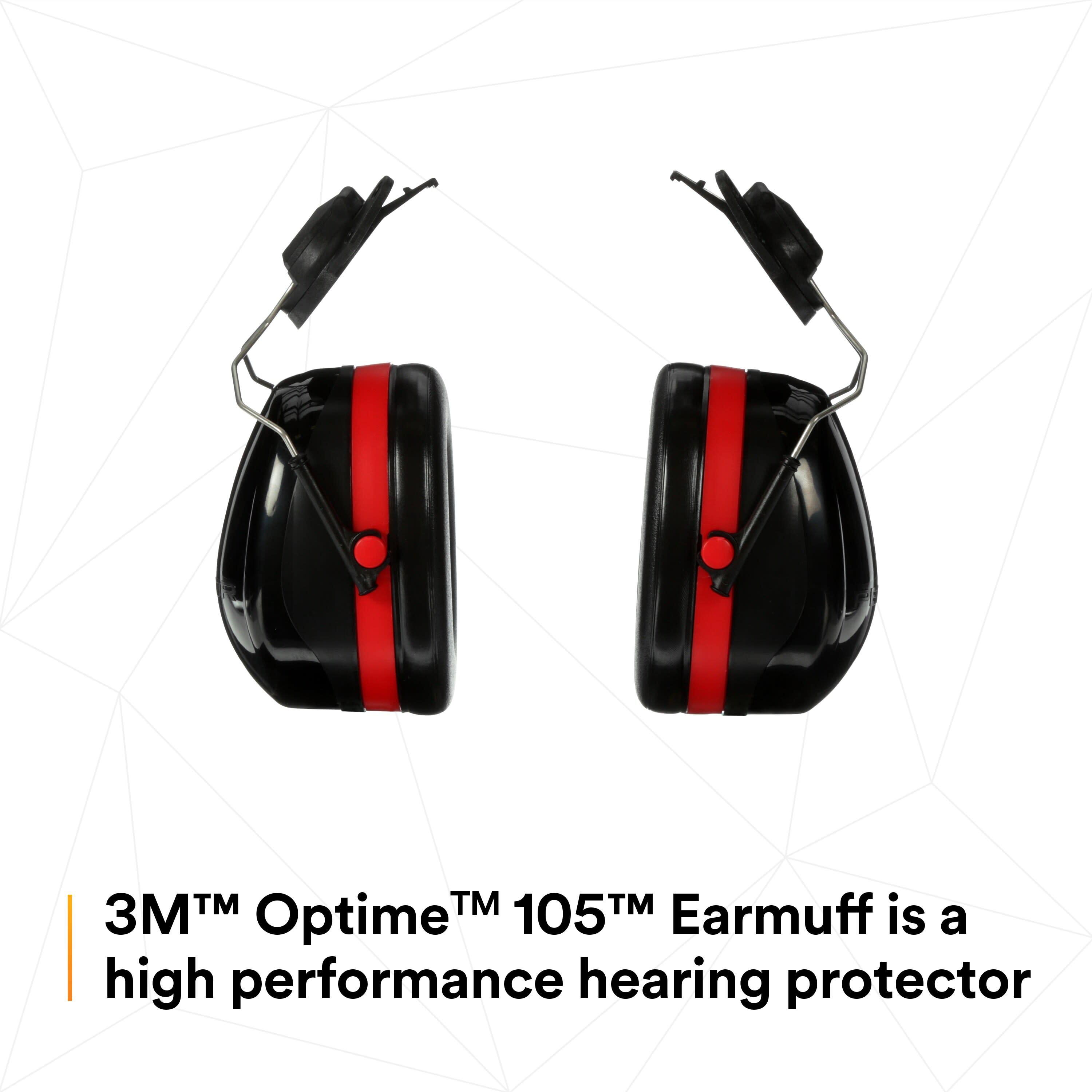 3M™ PELTOR™ Optime™ 105 Earmuffs H10P3E, Hard Hat Attached_10