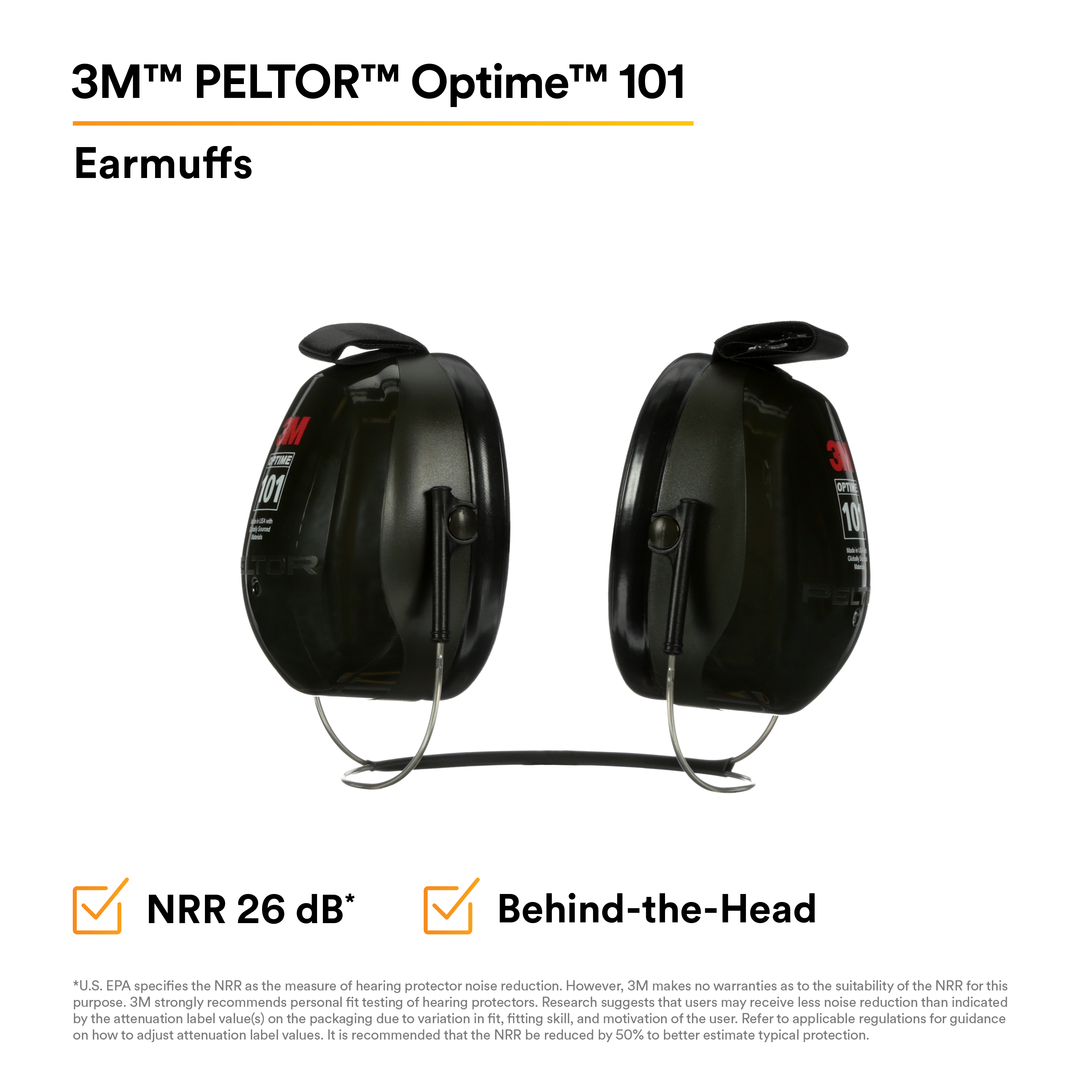 3M™ PELTOR™ Optime™ 101 Earmuffs H7B, Behind-the-Head_0