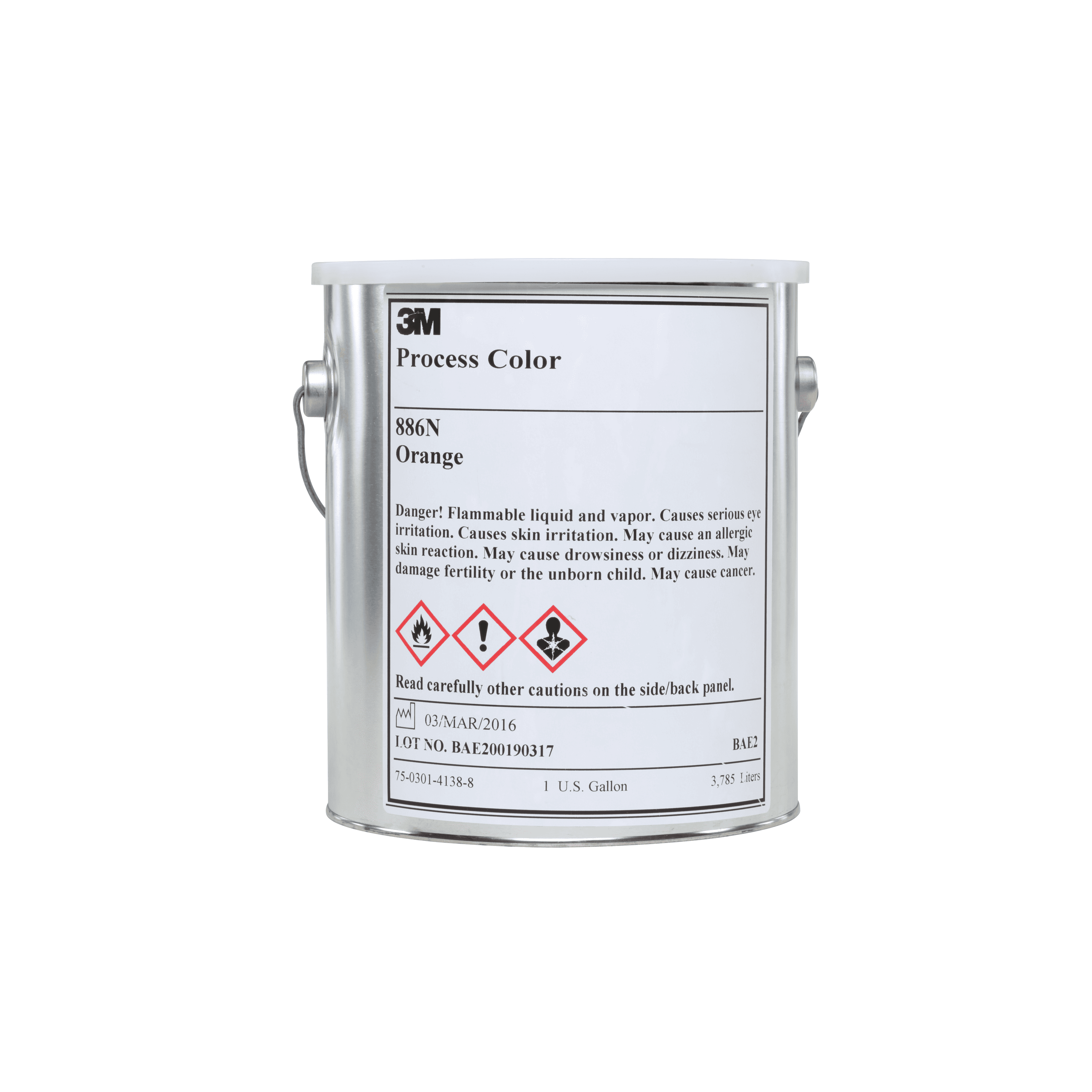 3M Process Color 886I, Orange, gal Container