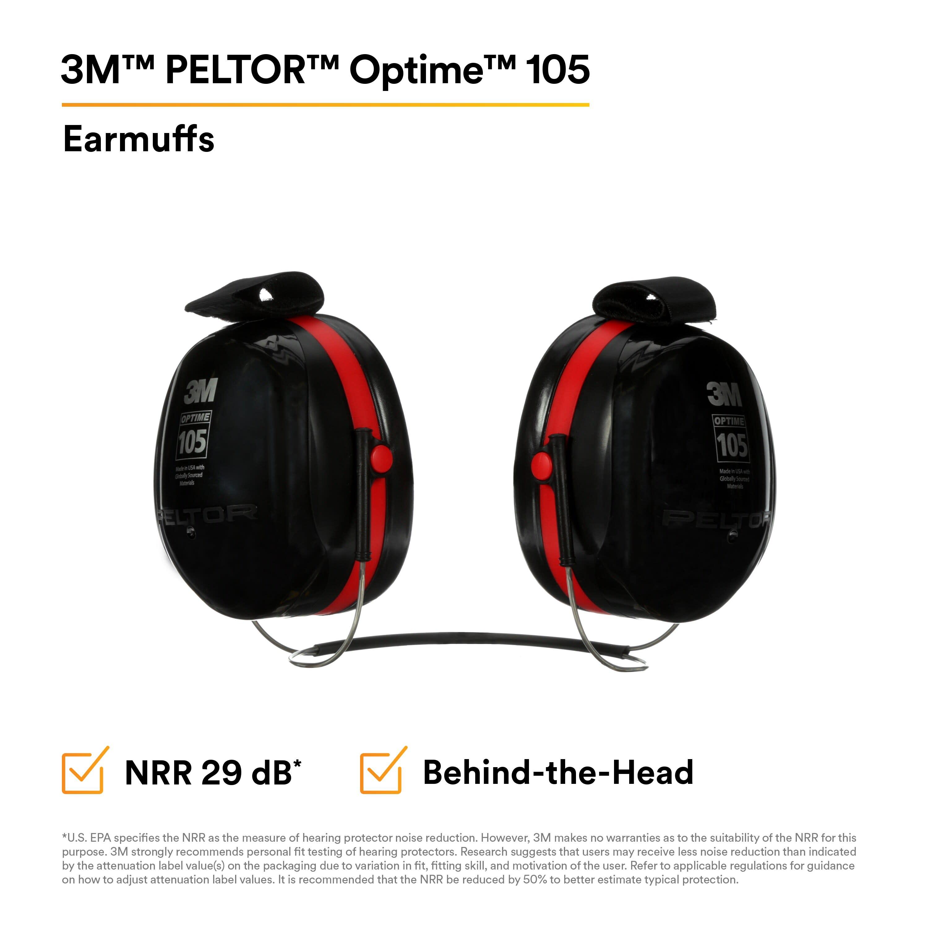 3M™ PELTOR™ Optime™ 105 Earmuffs H10B, Behind-the-Head_15