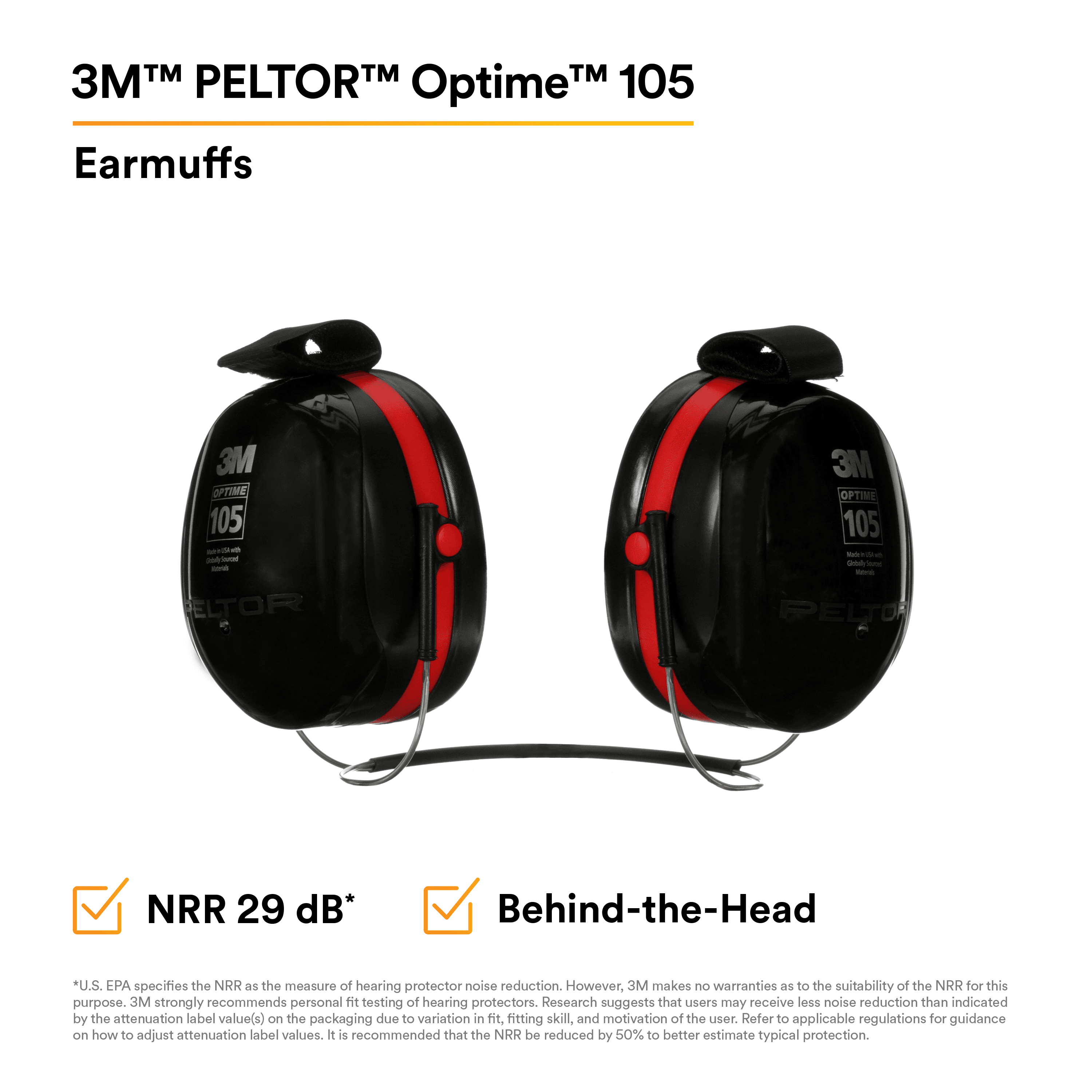 3M™ PELTOR™ Optime™ 105 Earmuffs H10B, Behind-the-Head_3