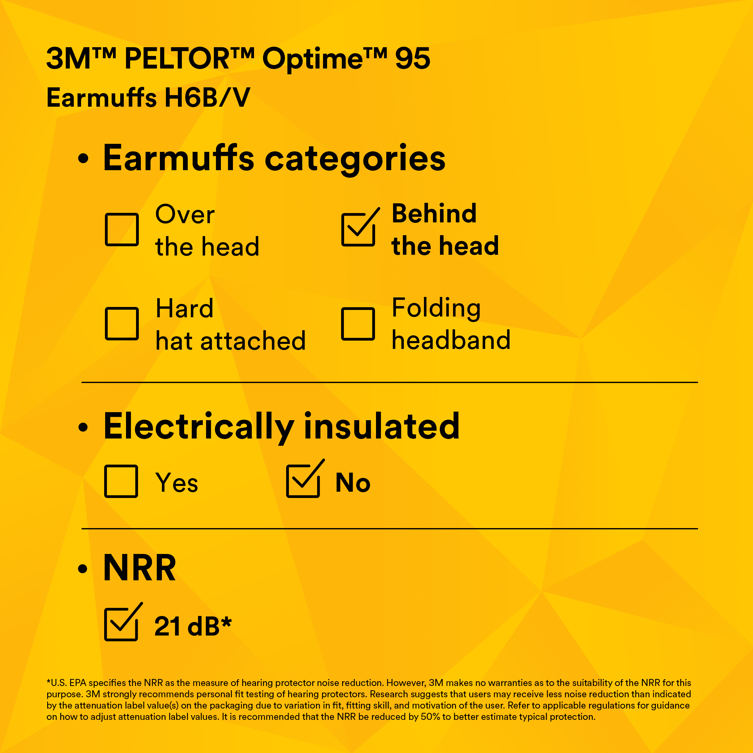 3M™ PELTOR™ Optime™ 95 Earmuffs H6B/V, Behind-the-Head_5