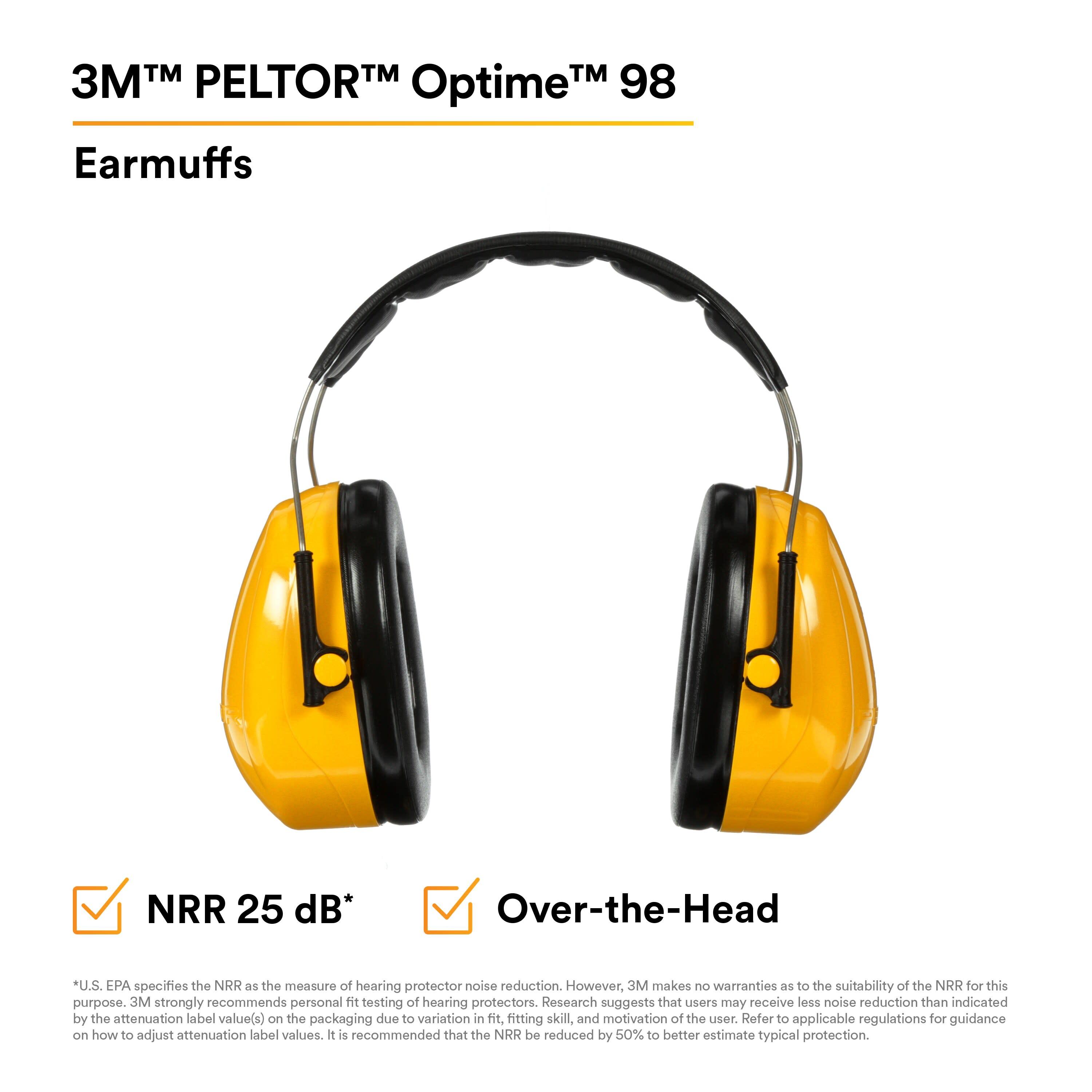 3M™ PELTOR™ Optime™ 98 Earmuffs H9A, Over-the-Head_15