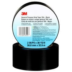 3M General Purpose Vinyl Tape 764, Black, 2 in x 36 yd, 5 mil