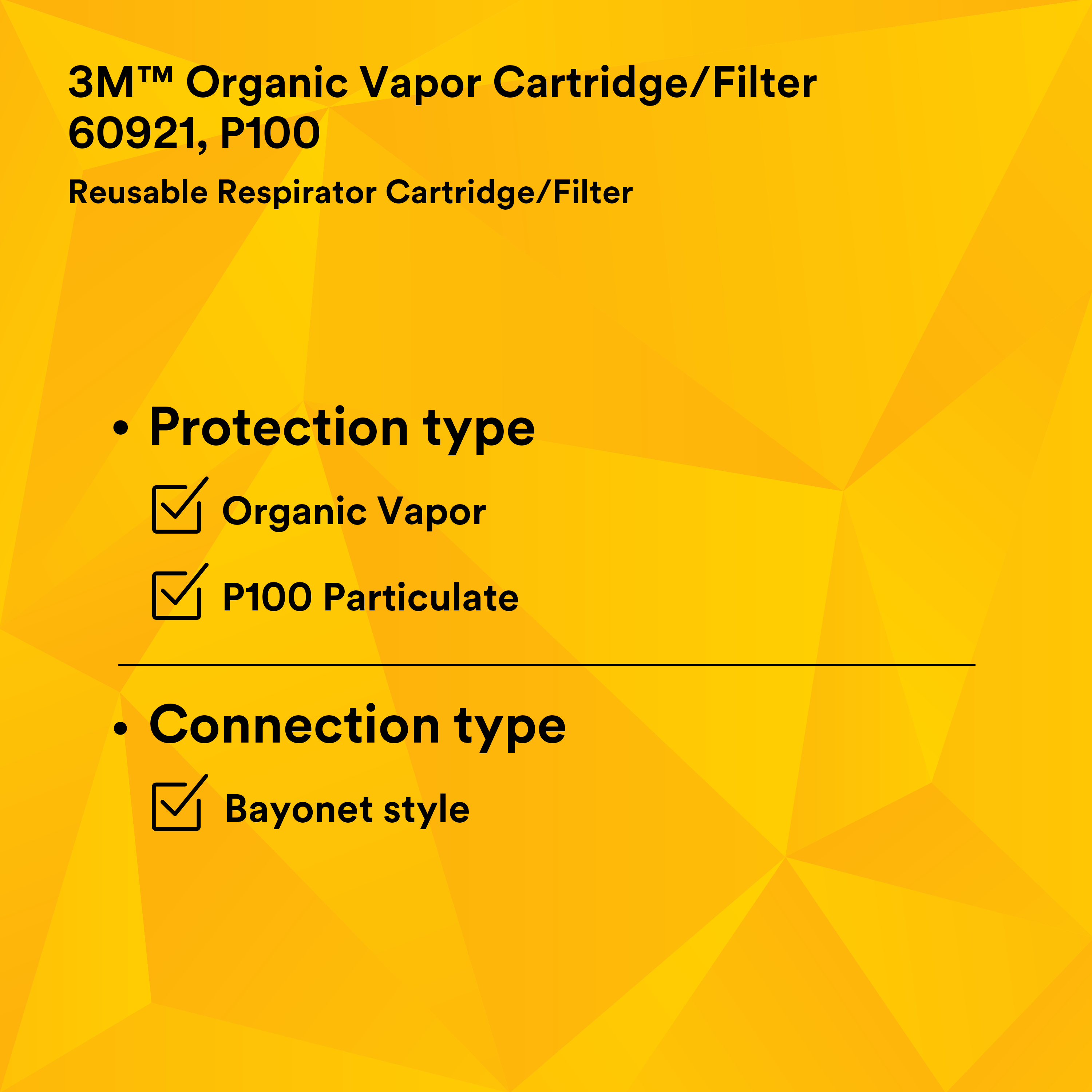 3M™ Organic Vapor Cartridge/Filter 60921