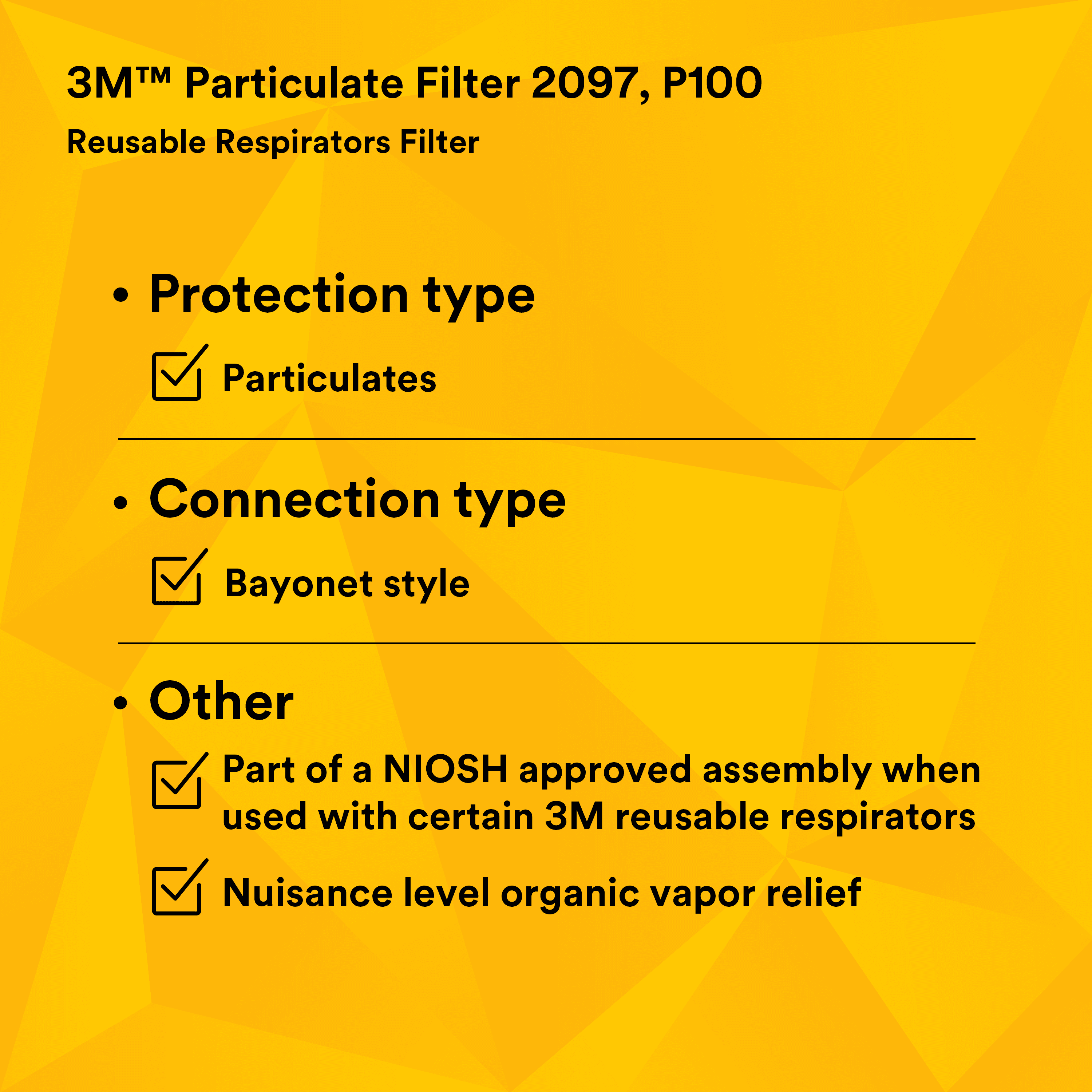 3M™ Particulate Filter 2097/07184(AAD), P100_7