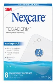Nexcare Tegaderm Transparent Dressing H1624, 2.375 in x 2.75 in (6 cm x 7 cm)