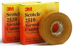 Scotch Varnished Cambric Tape 2510, 3/4 in x 60 ft, Yellow, 1 roll/carton