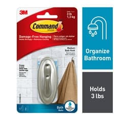 Command Traditional Hook 17051BN-B Medium Brushed Nickel