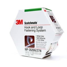 3M Hook and Loop Fastener MP3526N/MP3527N, White, 1 in x 5 yd
