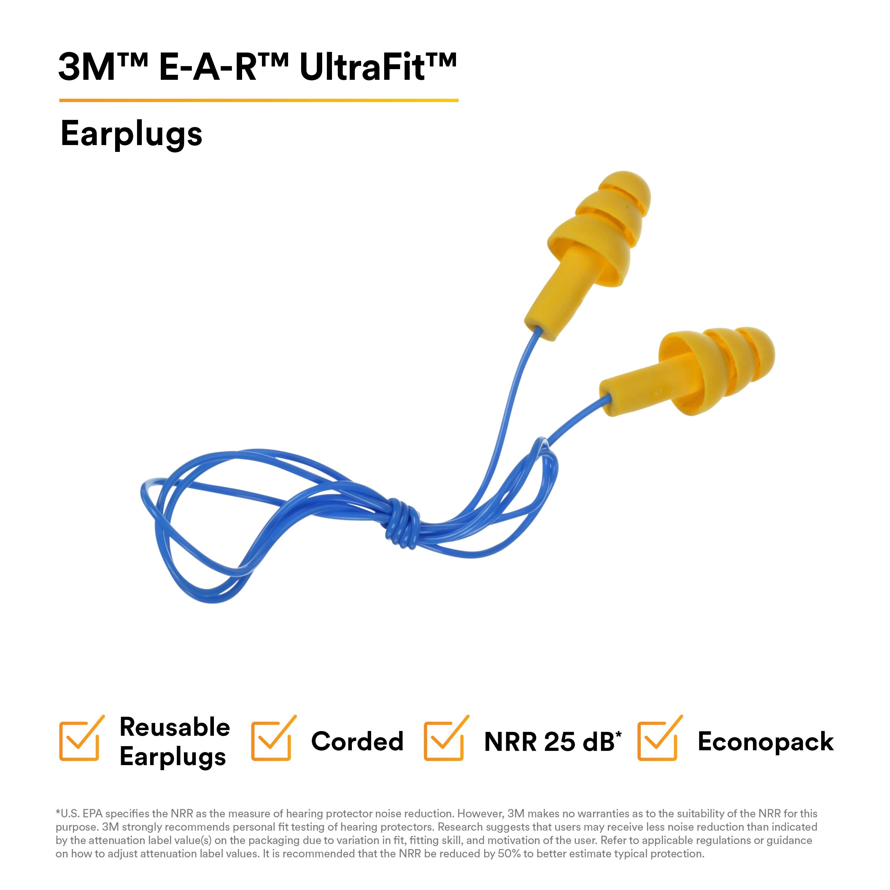 3M™ E-A-R™ UltraFit™ Earplugs 340-4014, Corded, Econopack_8