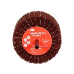Scotch-Brite Combi-S Wheel 80799, 3 in x 1-3/4 in 1/4 in Shank P180 X-weight