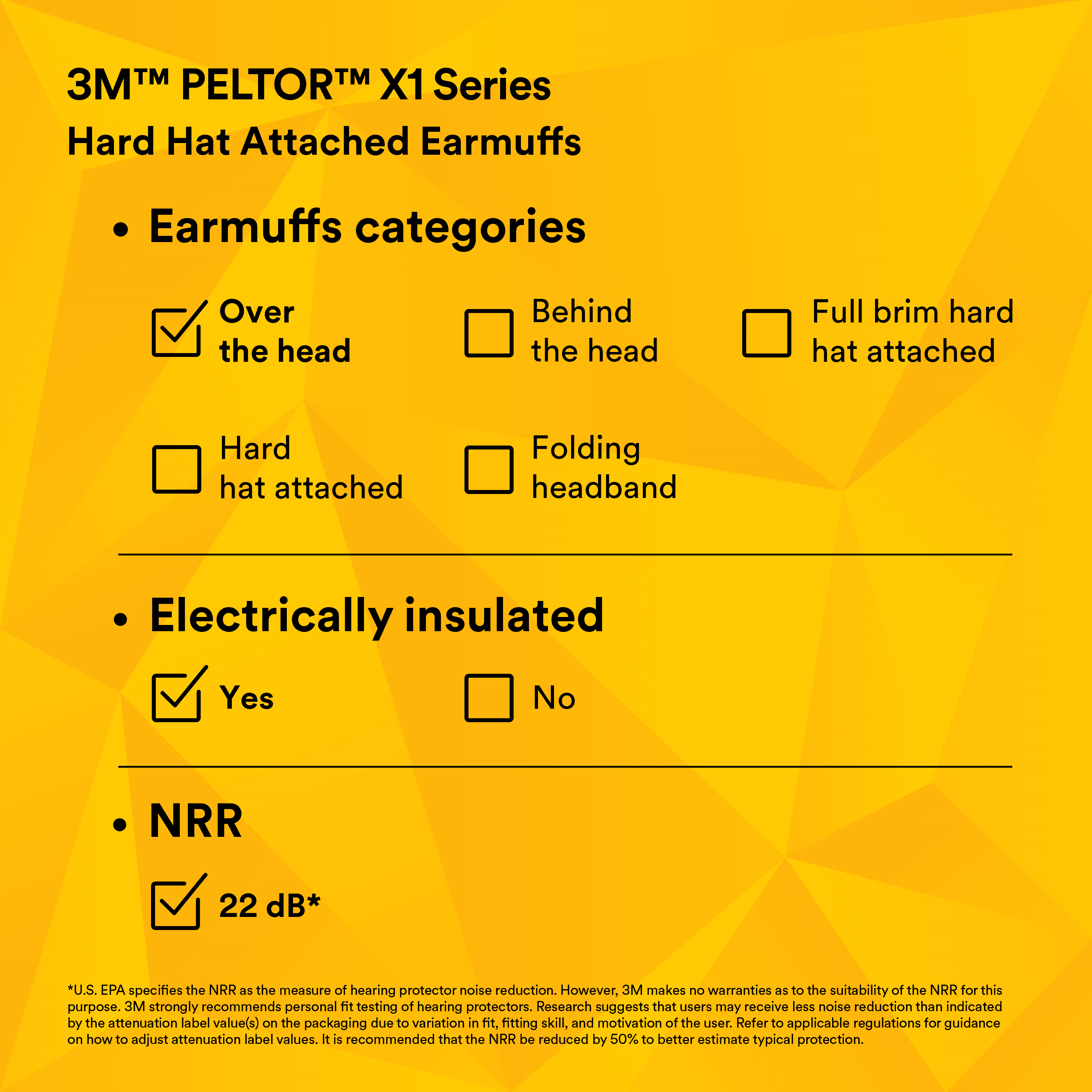 3M™ PELTOR™ X1 Earmuffs X1A/37270(AAD), Over-the-Head_9