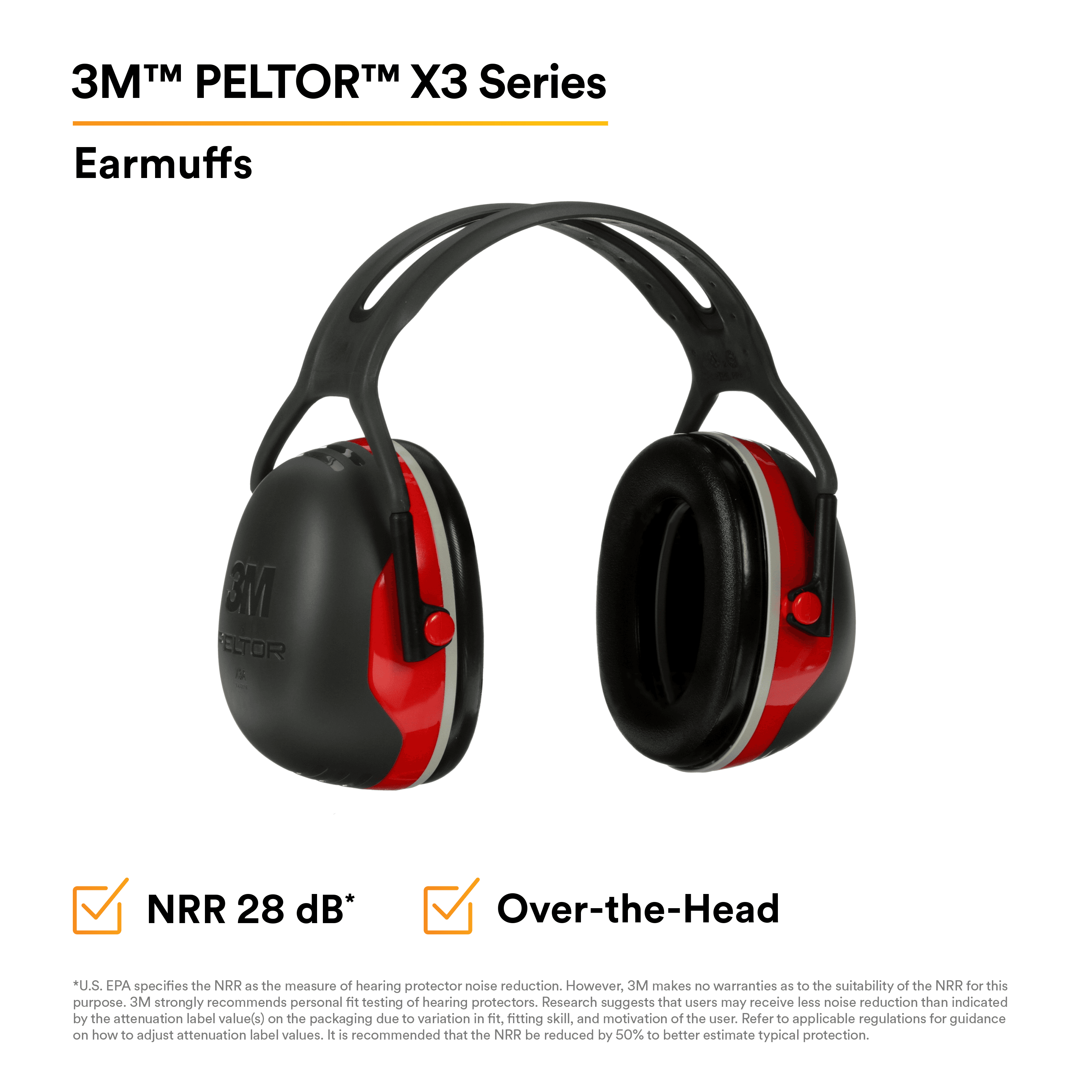 3M™ PELTOR™ X3 Earmuffs X3A/37272(AAD), Over-the-Head_8