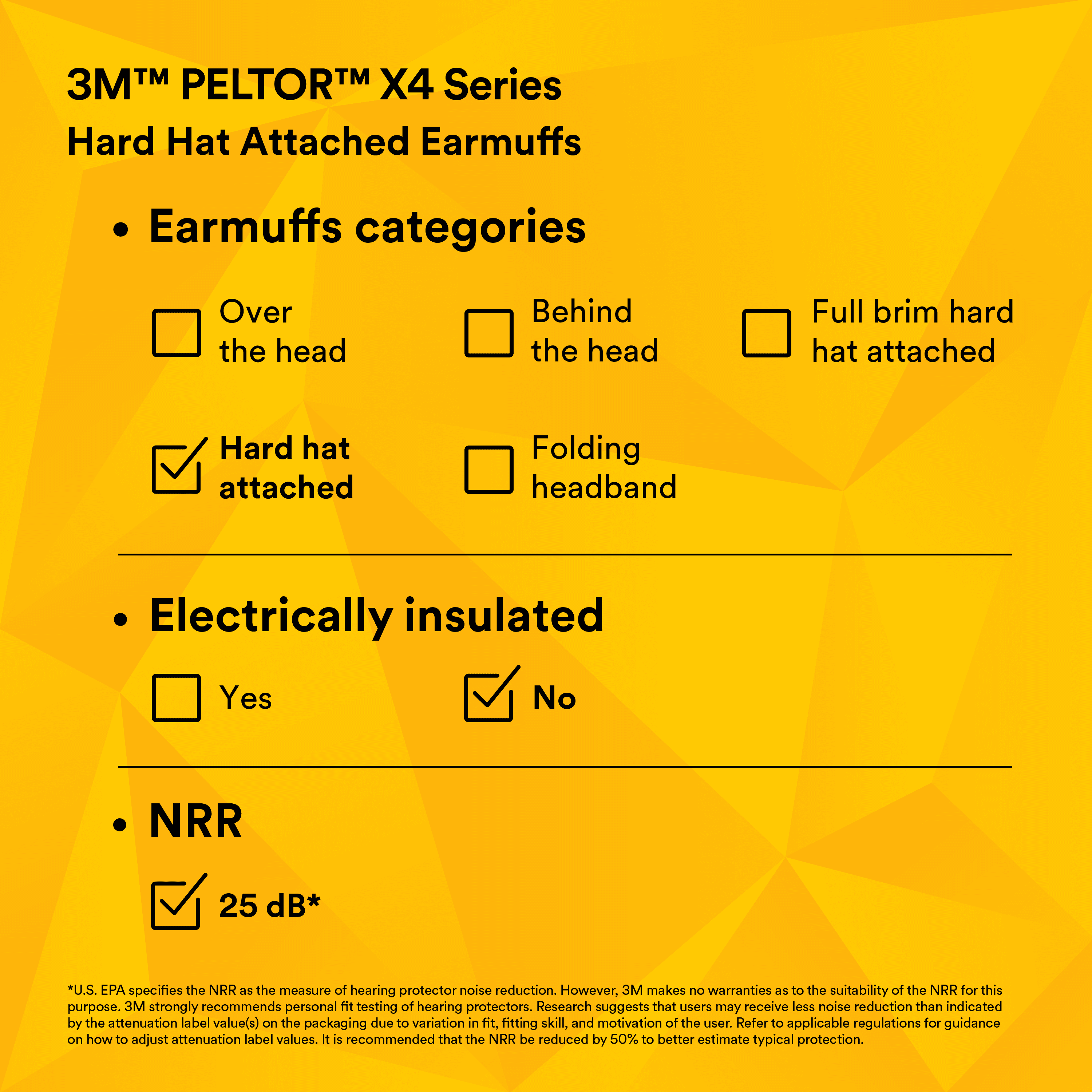 3M™ PELTOR™ X4 Earmuffs X4P3E/37278(AAD), Hard Hat Attached_7