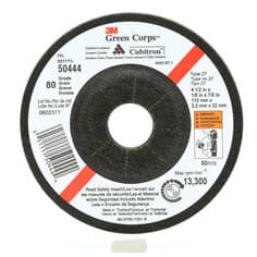 3M Green Corps Flexible Grinding Wheel, T27, 4-1/2 in x 1/8 in x 7/8 in, 60, 20/Carton