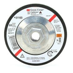 3M Green Corps Flexible Grinding Wheel, T27, 4-1/2 in x 1/8 in x 5/8 in-11 Internal, 36