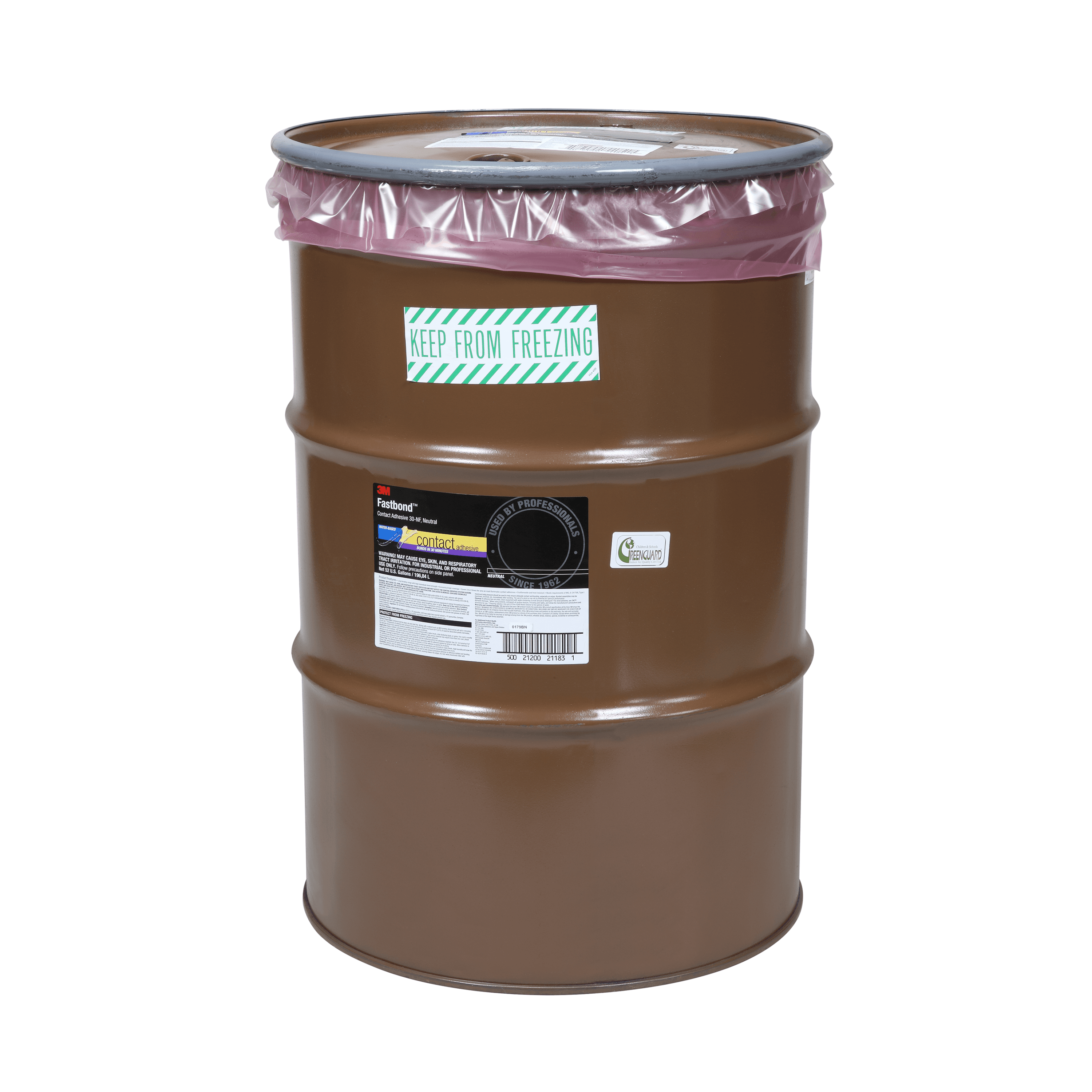 3M Fastbond Contact Adhesive 30NF, Neutral, 55 Gallon Open Head (52 Gallon Net), Drum