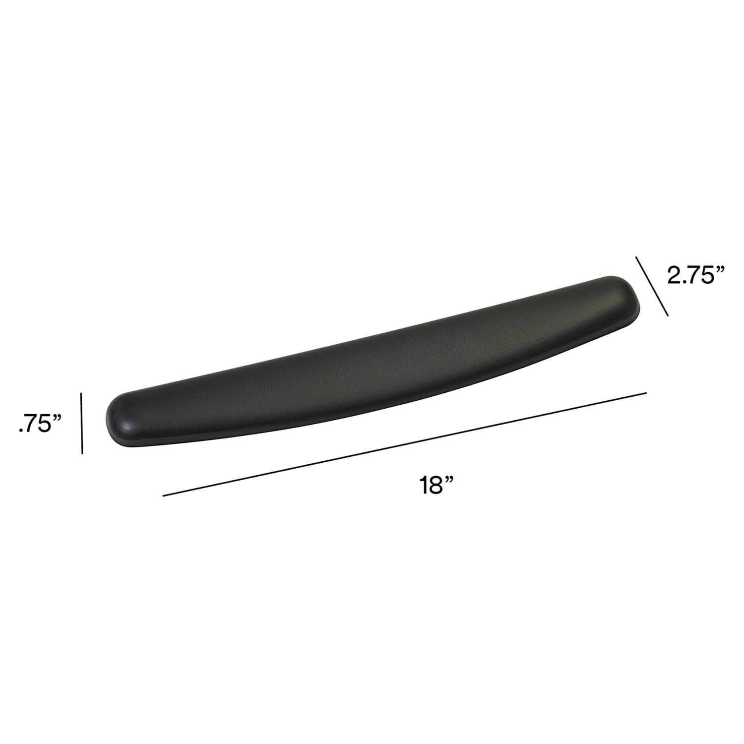 3M Gel Wrist Rest WR309LE, with Antimicrobial Product Protect, 25% Recycled Content, Leatherette, Blk 2.75 in x 18.0 in x 0.75 in