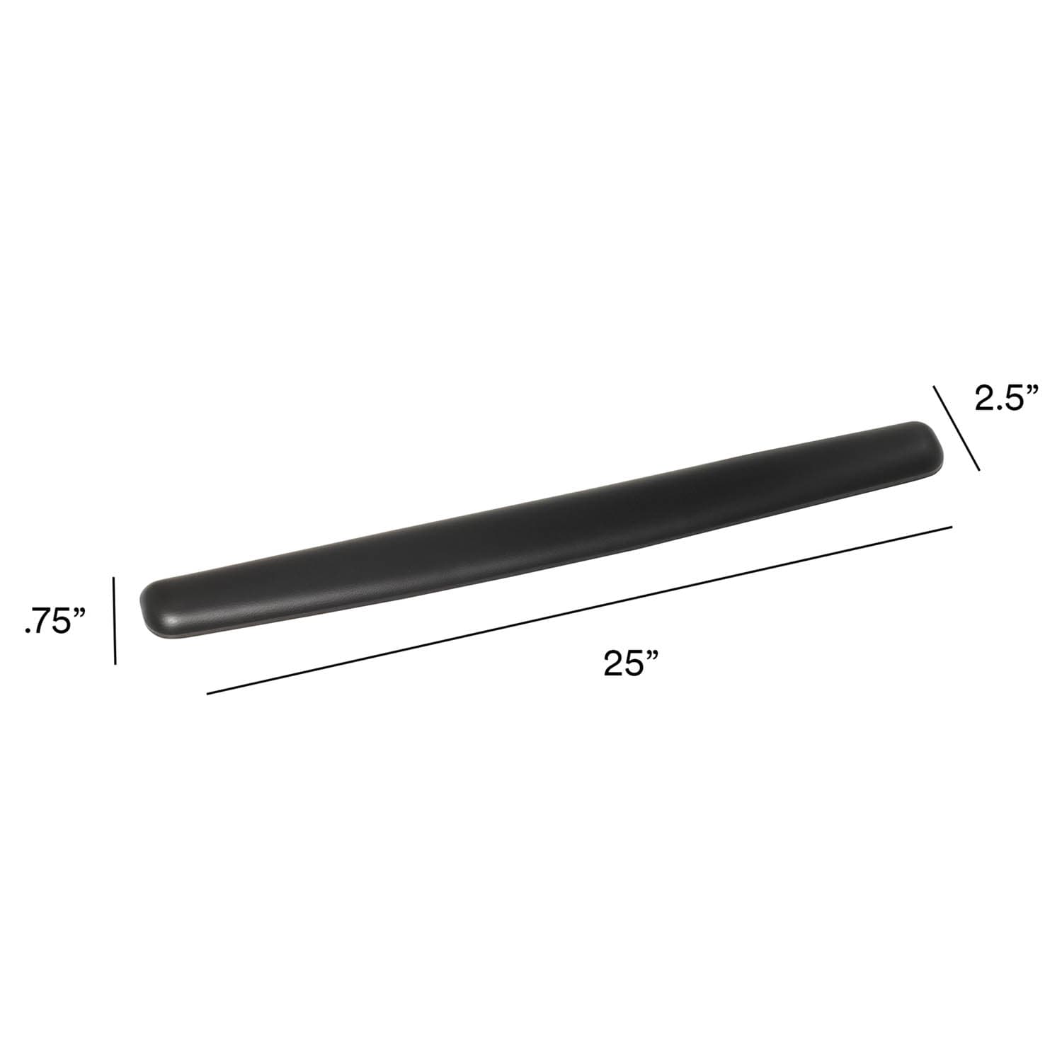 3M Gel Wrist Rest WR340LE, Extra Long for Keyboard and Mouse, Leatherette, Blk, 2.5 in x 25.0 in x 0.75 in