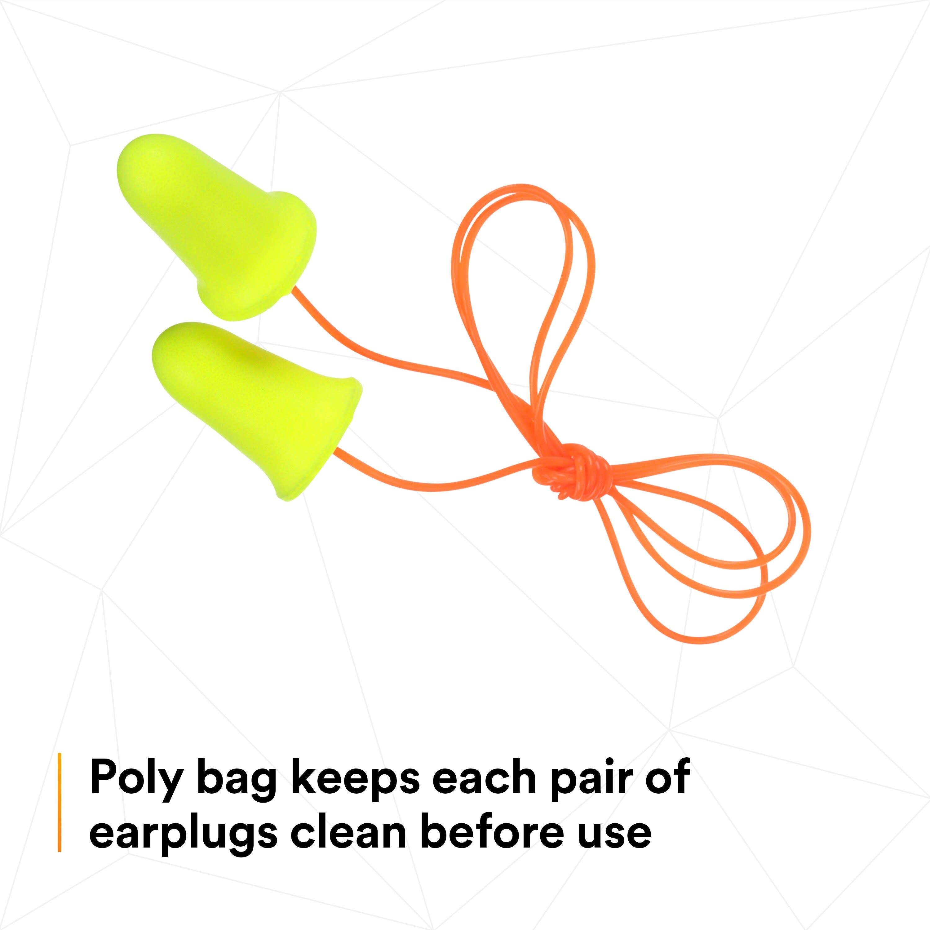 3M™ E-A-Rsoft™ FX™ Earplugs 312-1260, Corded, Poly Bag_1