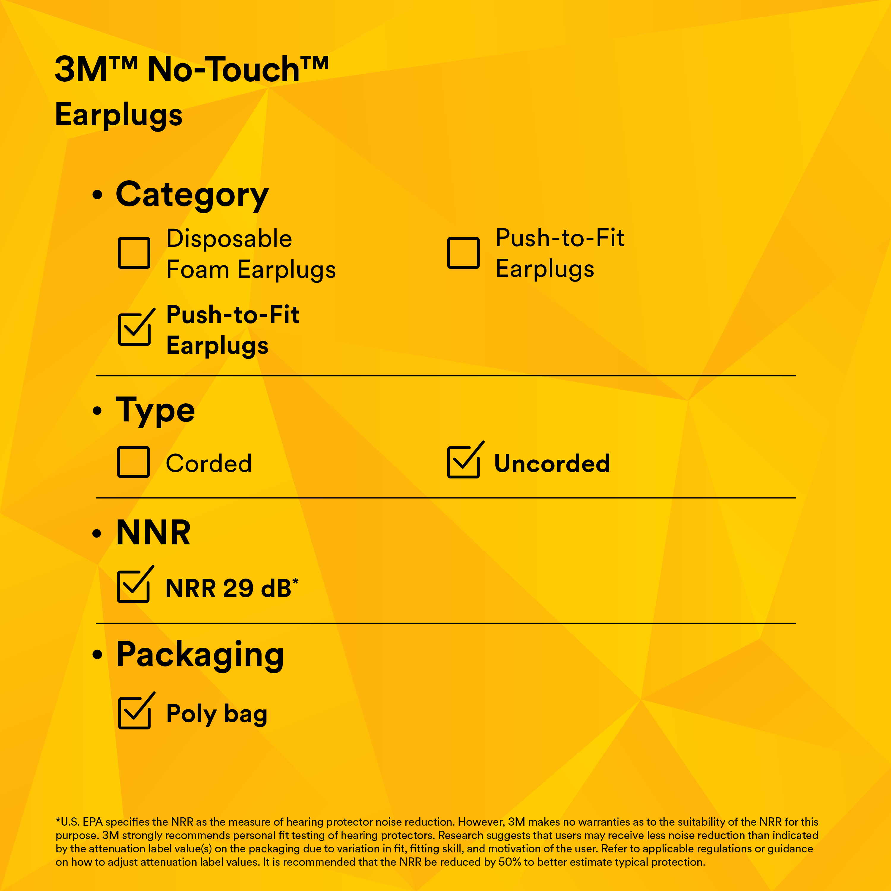 3M™ No-Touch™ Foam Earplugs P2000, Uncorded_8