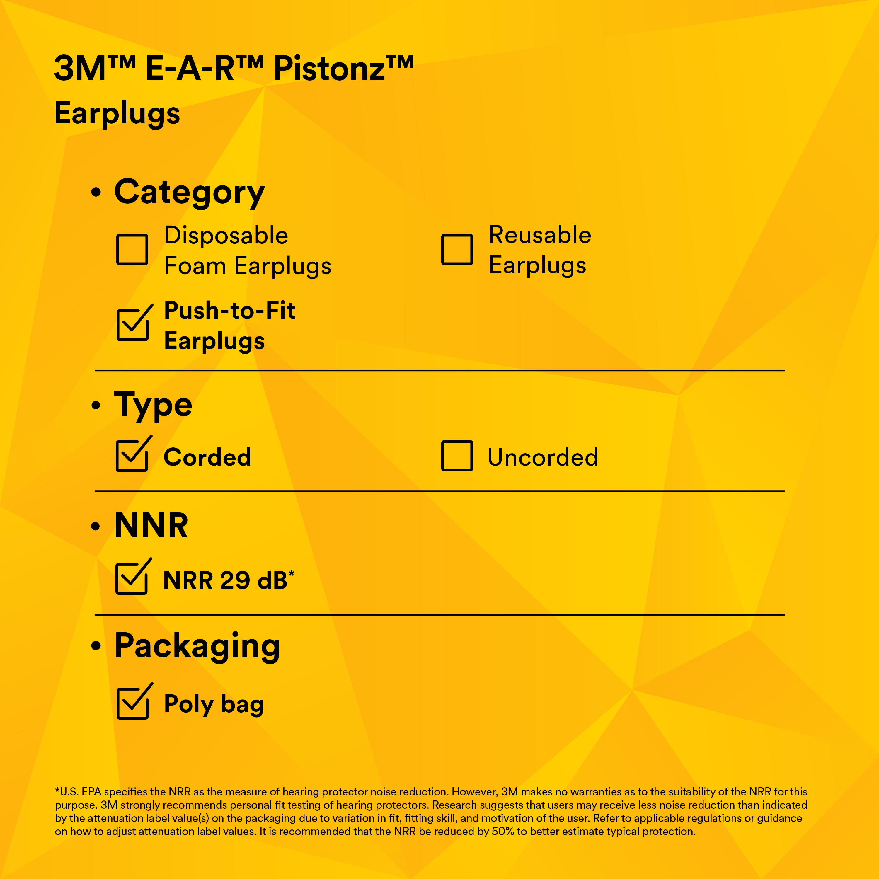 3M™ E-A-R™ Pistonz™ Earplugs P1401, Corded_9