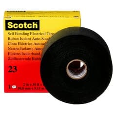 Scotch Rubber Splicing Tape 23, 2 in x 30 ft, Black, 1 roll/carton