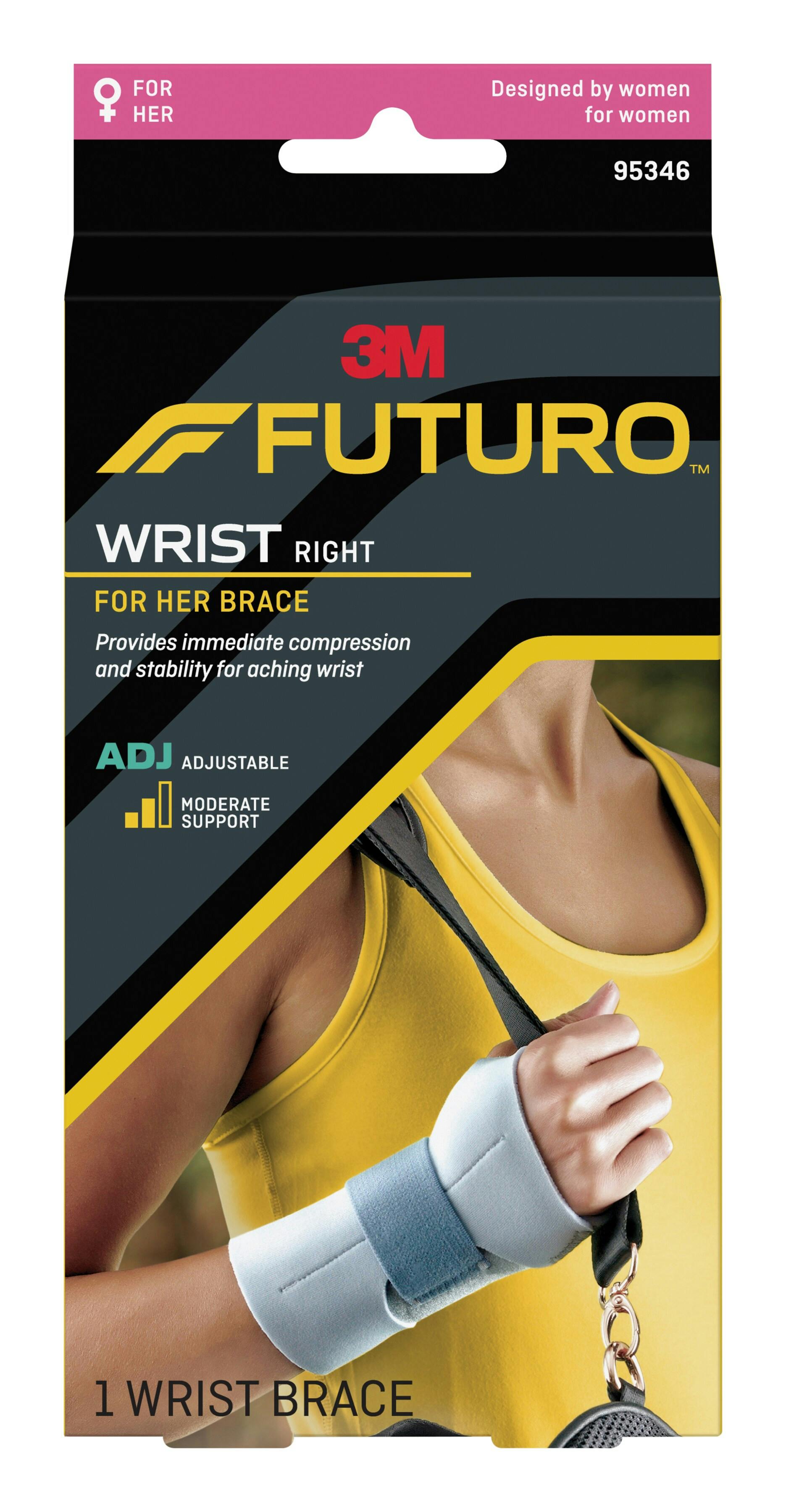 FUTURO™ For Her Wrist Brace 95346ENR, Right Hand, Adjustable