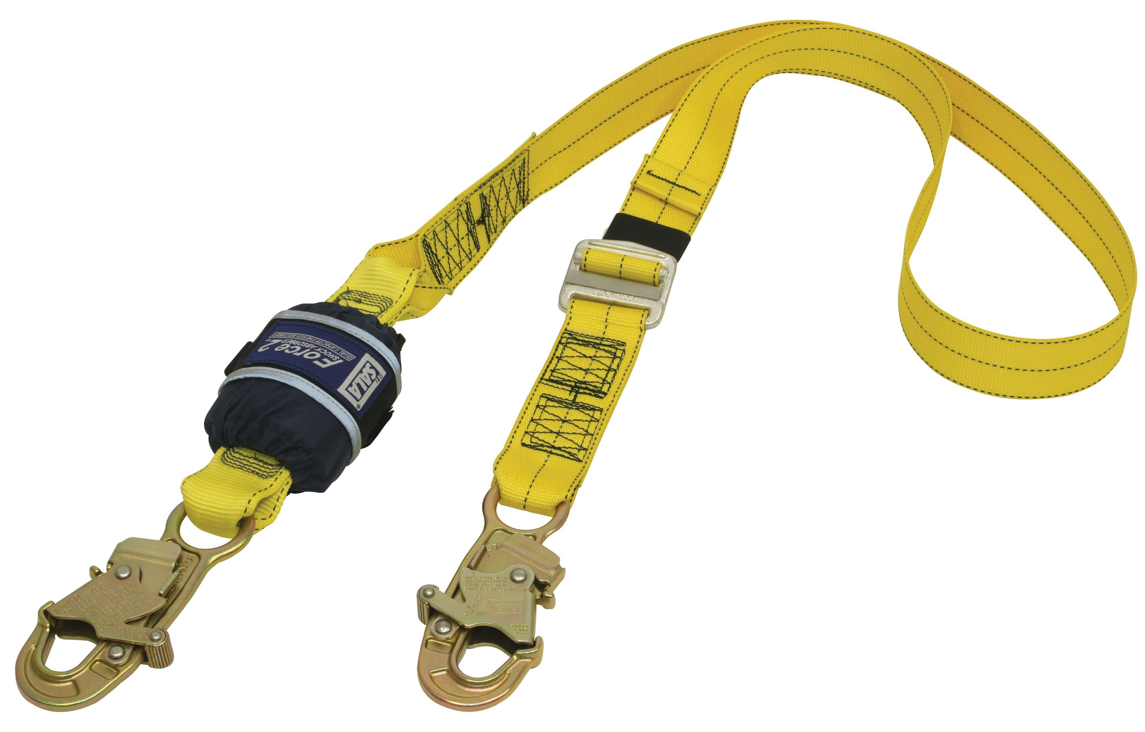 3M™ DBI-SALA® Force2™ Adjustable Shock Absorbing Webbing Lanyard - Single Tail Z11200909, Yellow, 1 EA/Case