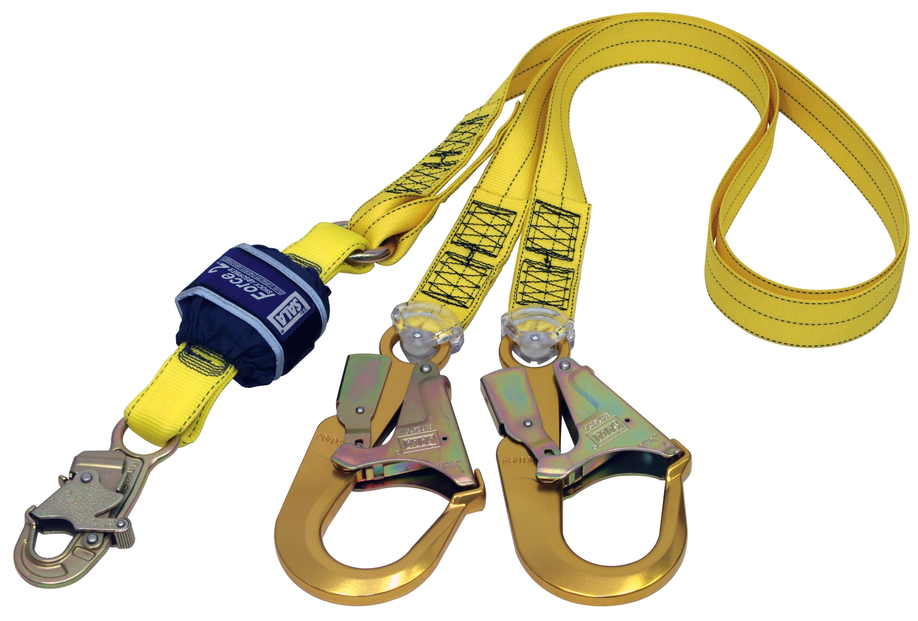 3M™ DBI-SALA® Force2™ Shock Absorbing Webbing Lanyard - Double Tail Z12200919, Yellow, 2.0 m, 1 EA/Case