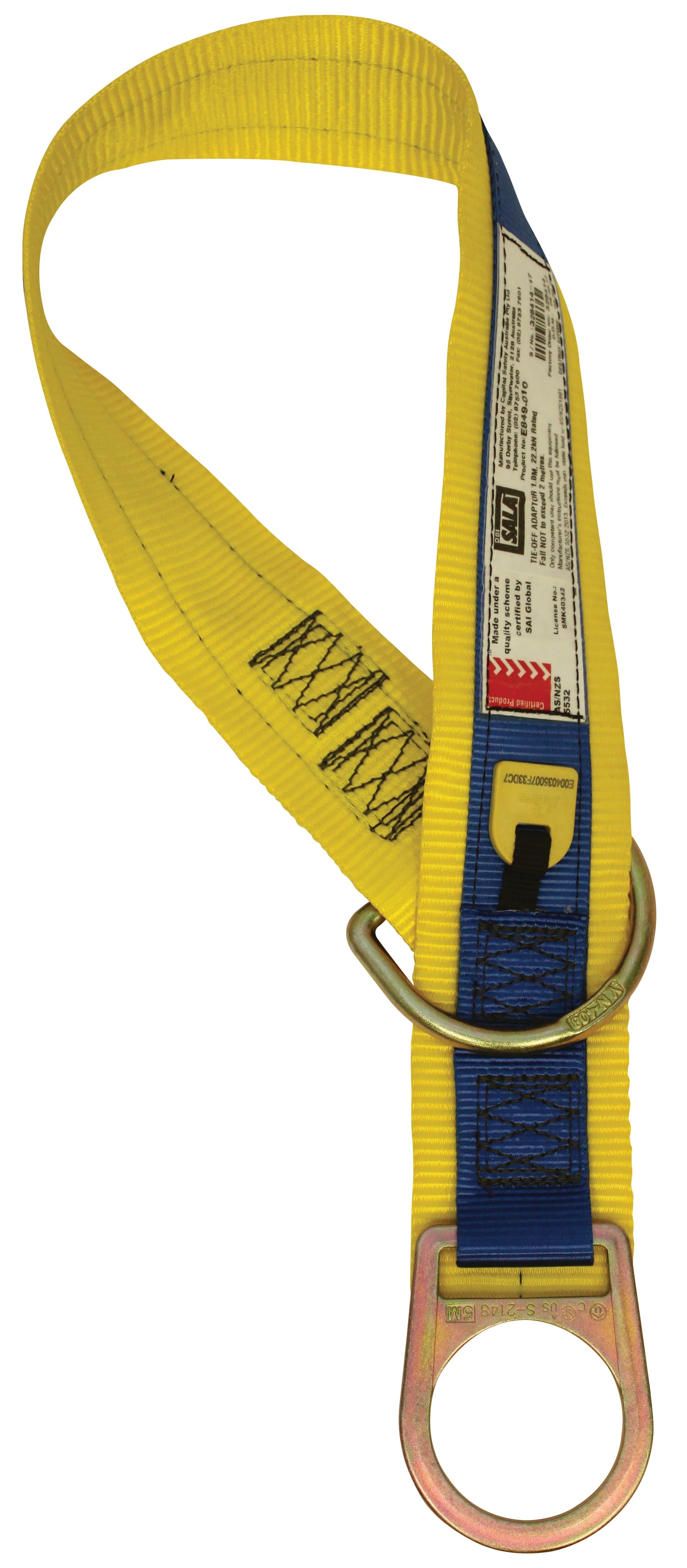 3M DBI-SALA Tie-Off Adaptor E849-005, Yellow, 1 EA/Case_0