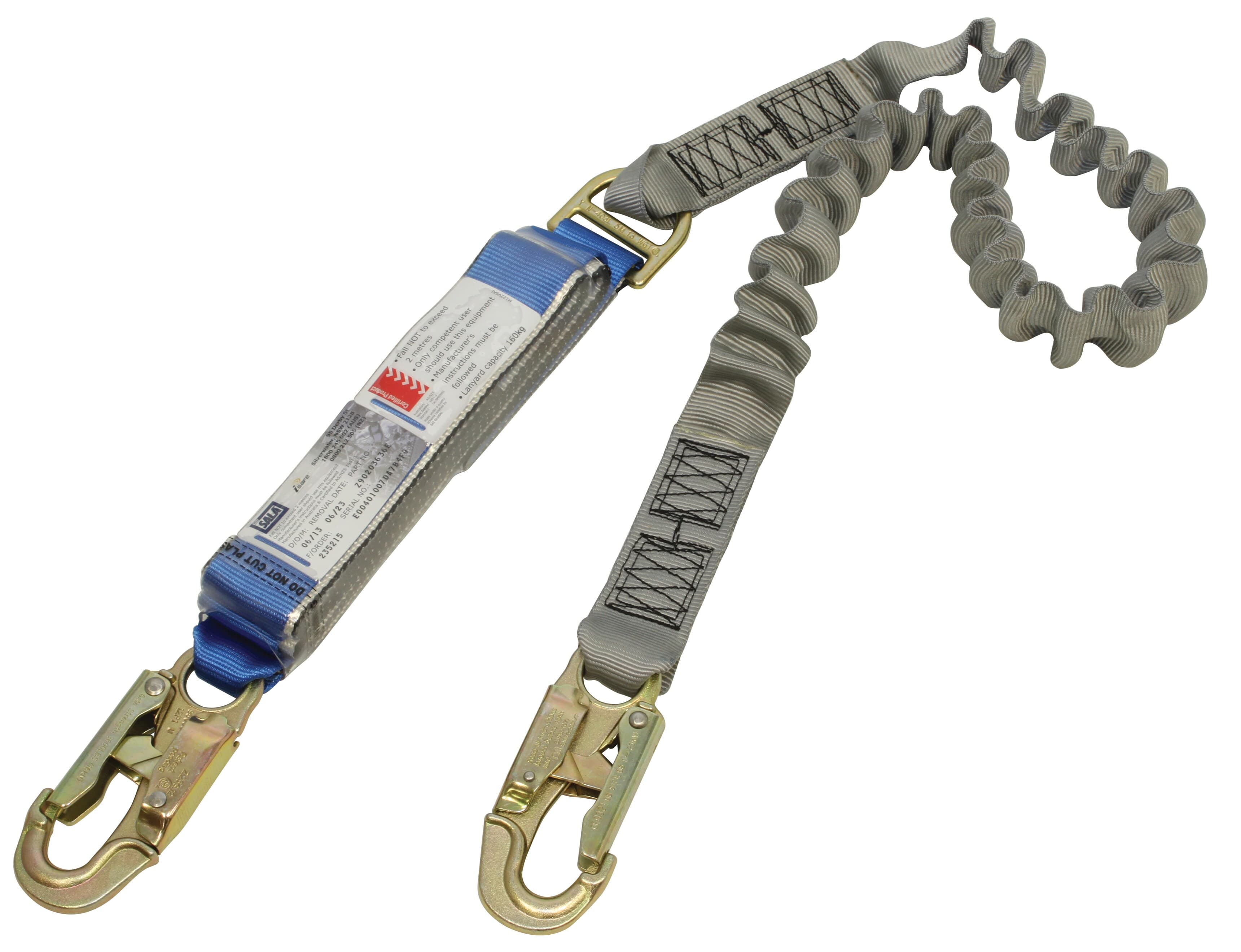 3M™ DBI-SALA® EZ-Stop™ Shock Absorbing Elasticated Webbing Lanyard - Single Tail Z90203636E, Grey, 1 EA/Case