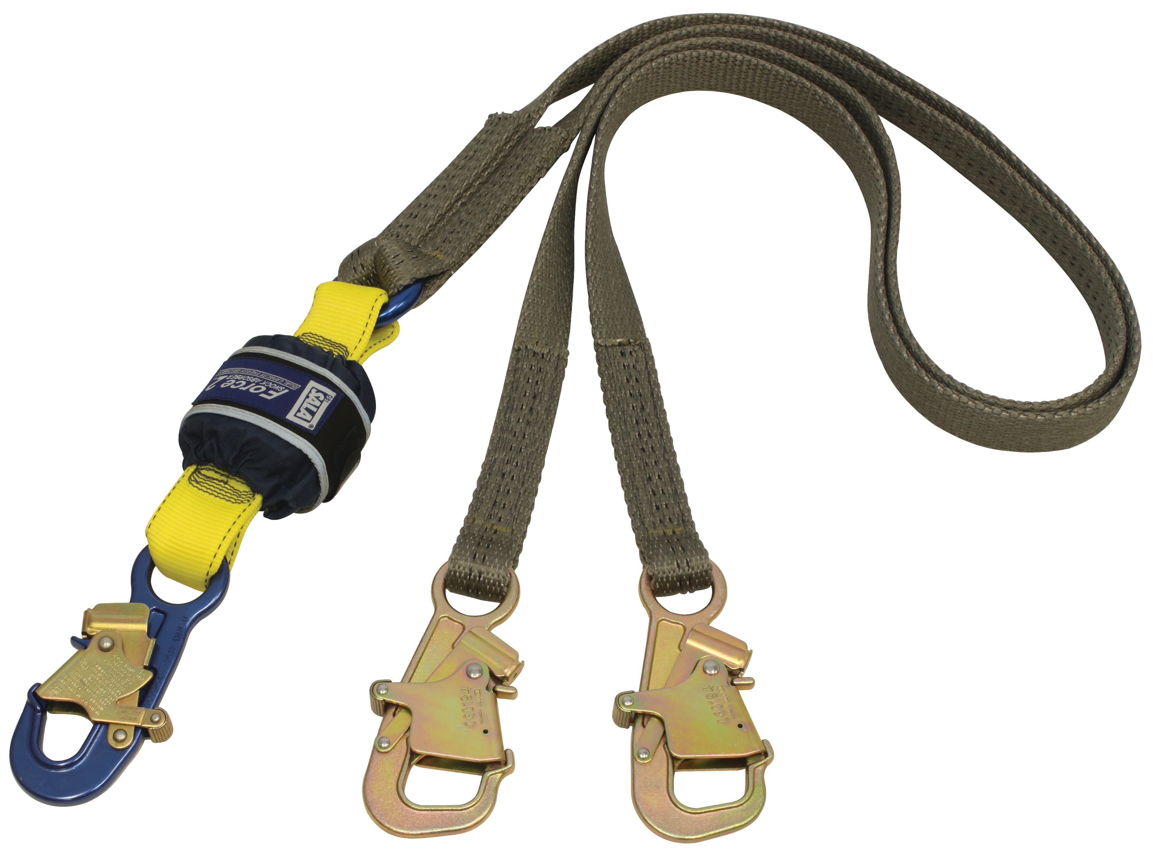 3M™ DBI-SALA® Force2™ Shock Absorbing WrapBax™ Tie-Back Lanyard - Double Tail Z12202572WB, Grey, 1 EA/Case