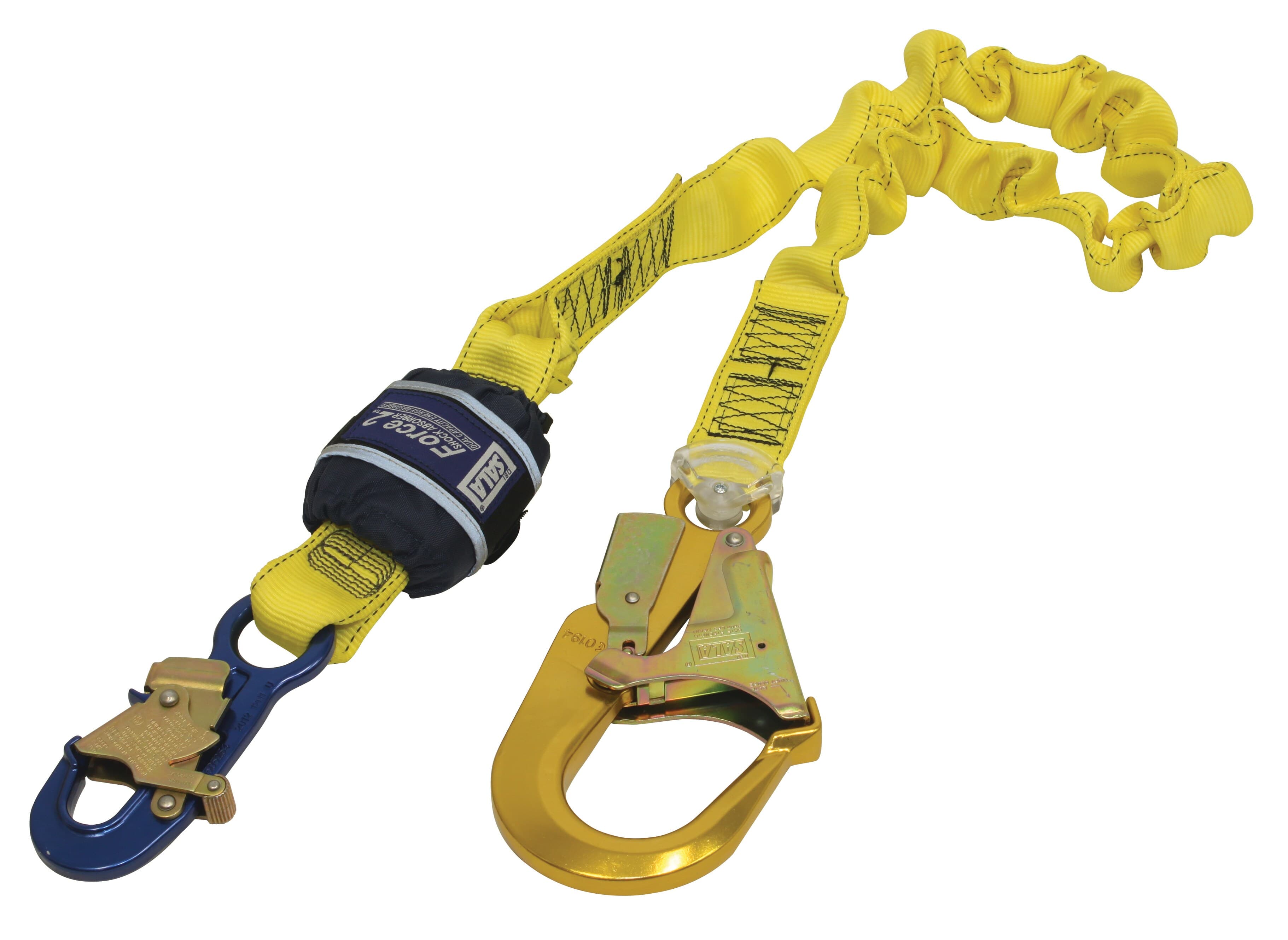 3M™ DBI-SALA® Force2™ Shock Absorbing Elasticated Webbing Lanyard - Single Tail Z10202519E, Yellow, 1 EA/Case