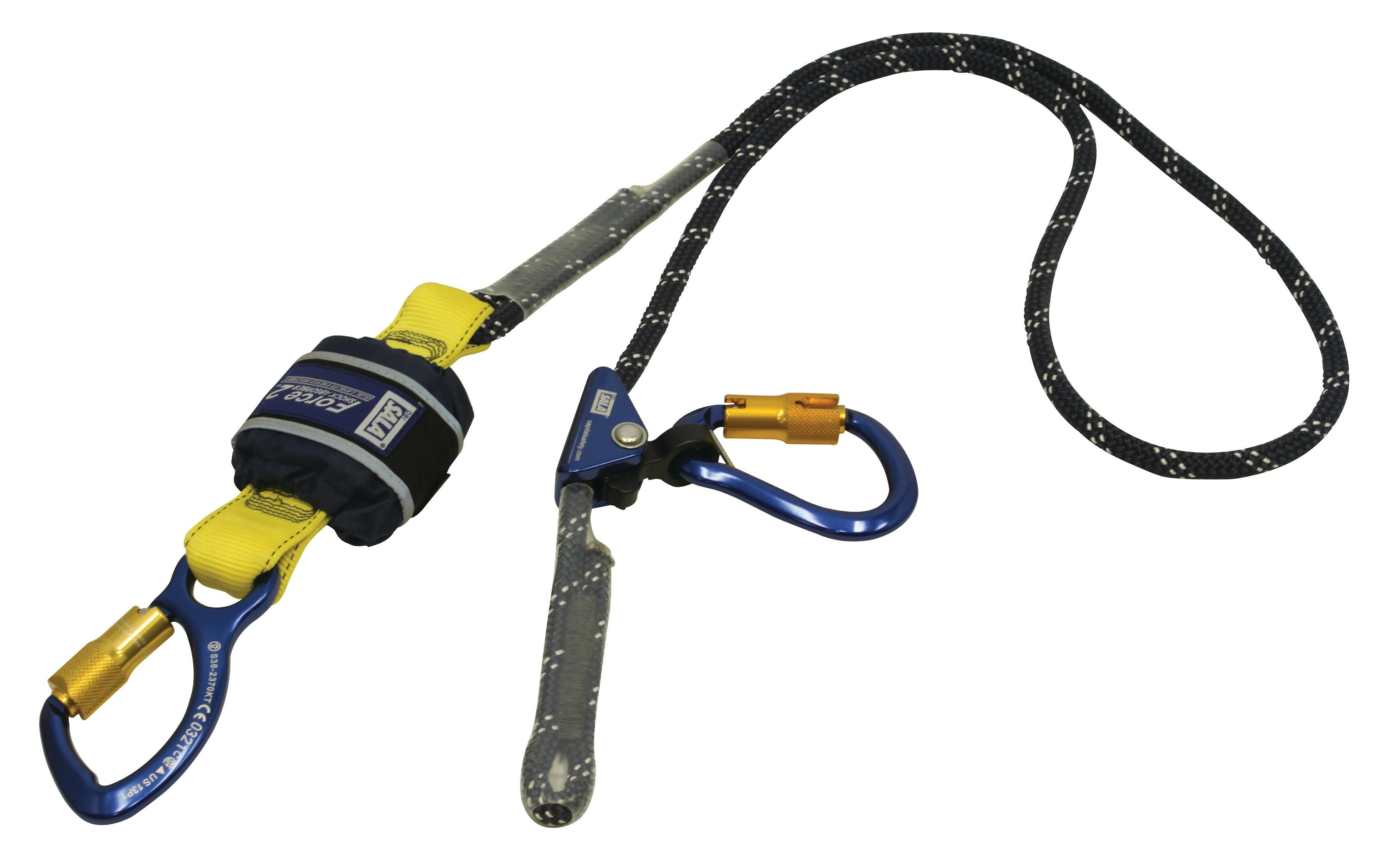 3M™ DBI-SALA® Force2™ Adjustable Shock Absorbing Kernmantle Rope Lanyard - Single Tail Z11206159CR, Navy Blue, with white fleck, 1 EA/Case_0