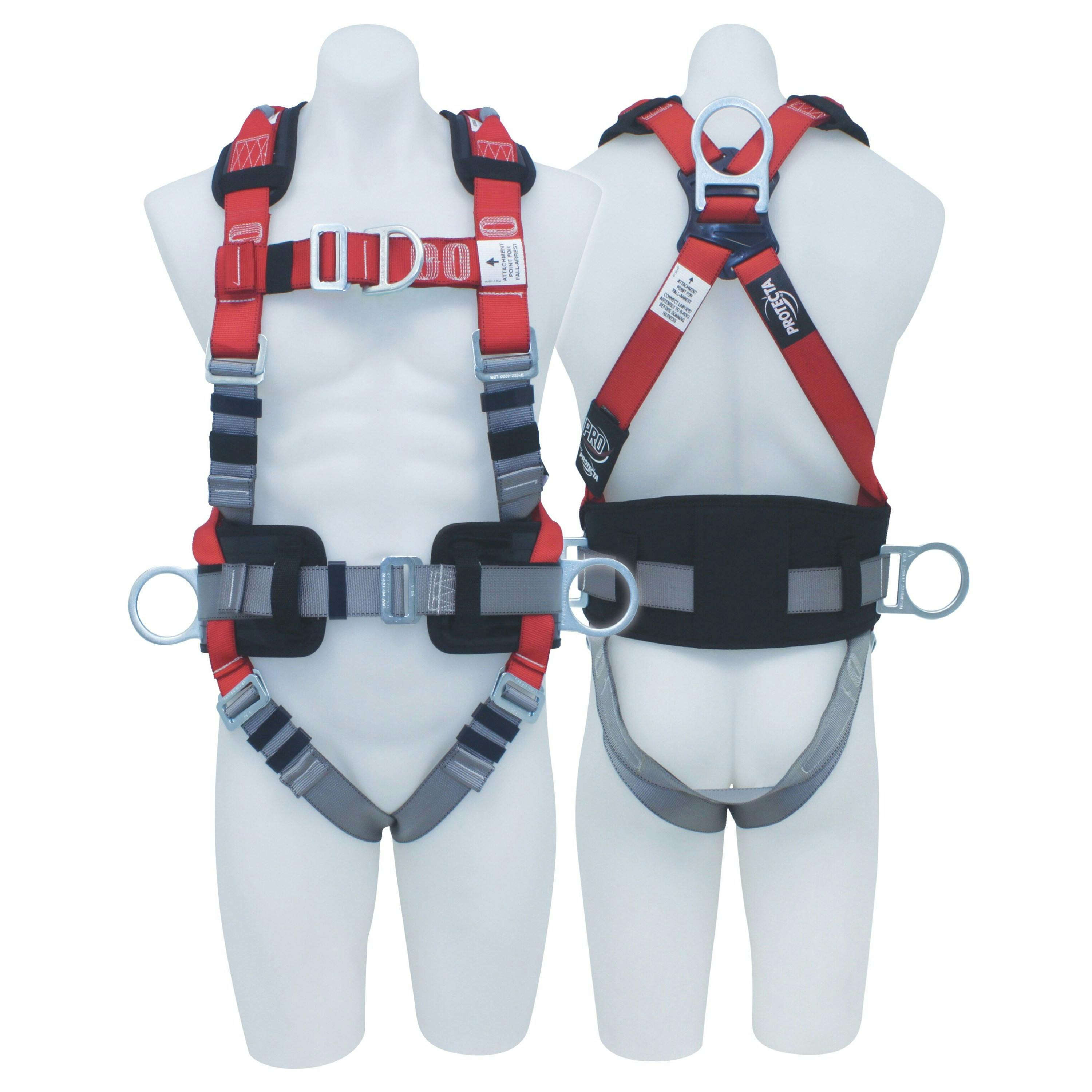 3M™ PROTECTA® PRO All Purpose Harness AB124M, Red and Grey, Medium, 1 EA/Case