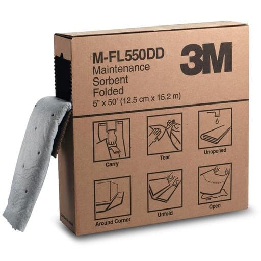 3M™ General Purpose Sorbent Folded M-FL550DD/M-F2001/07172(AAD), Environmental Safety Product, High Capacity, 3 ea/cs