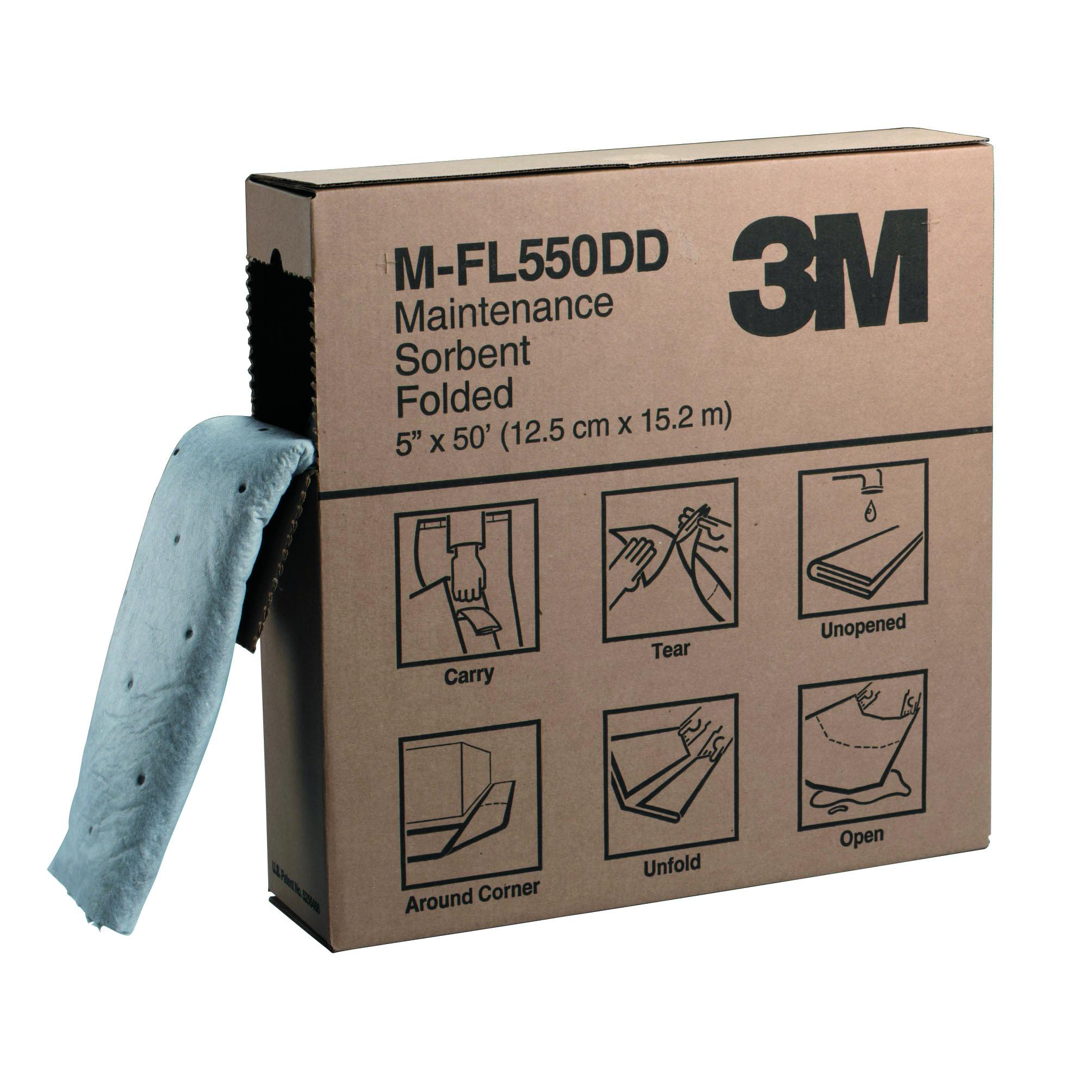 3M™ General Purpose Sorbent Folded M-FL550DD/M-F2001/07172(AAD), Environmental Safety Product, High Capacity, 3 ea/cs