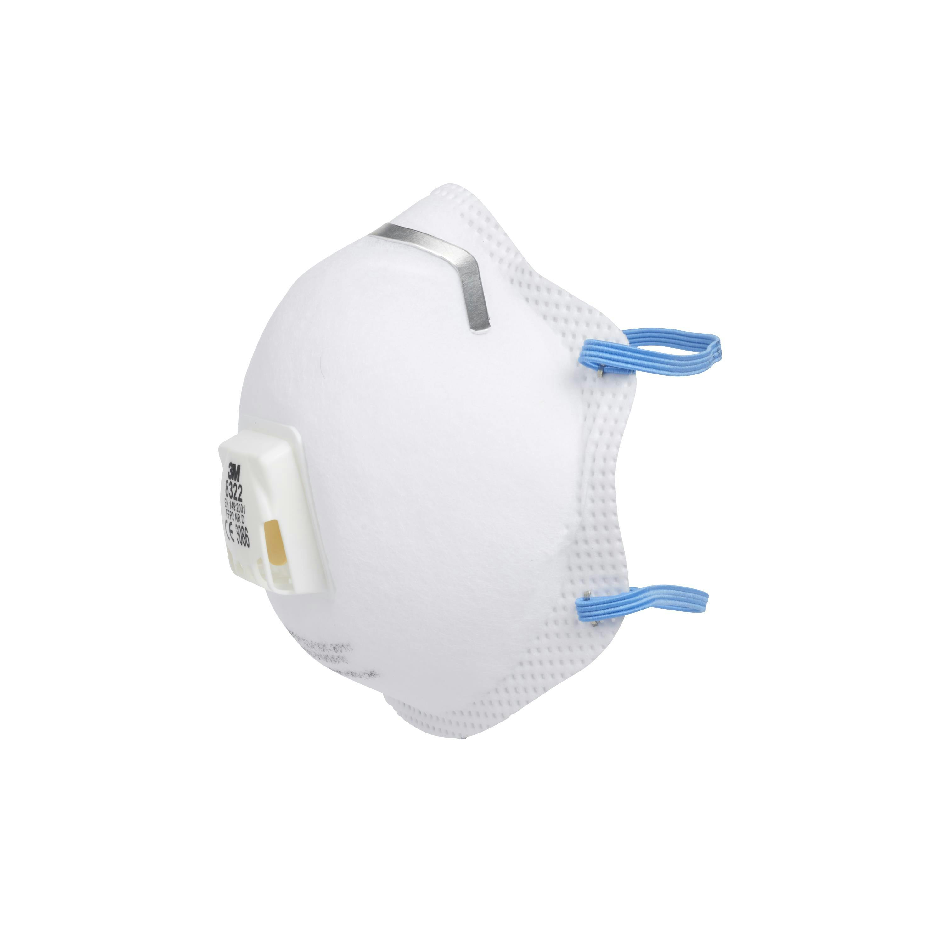 3M™ Cupped Particulate Respirator 8322, P2, valved, 10/Box, 8 Boxes/Case_2