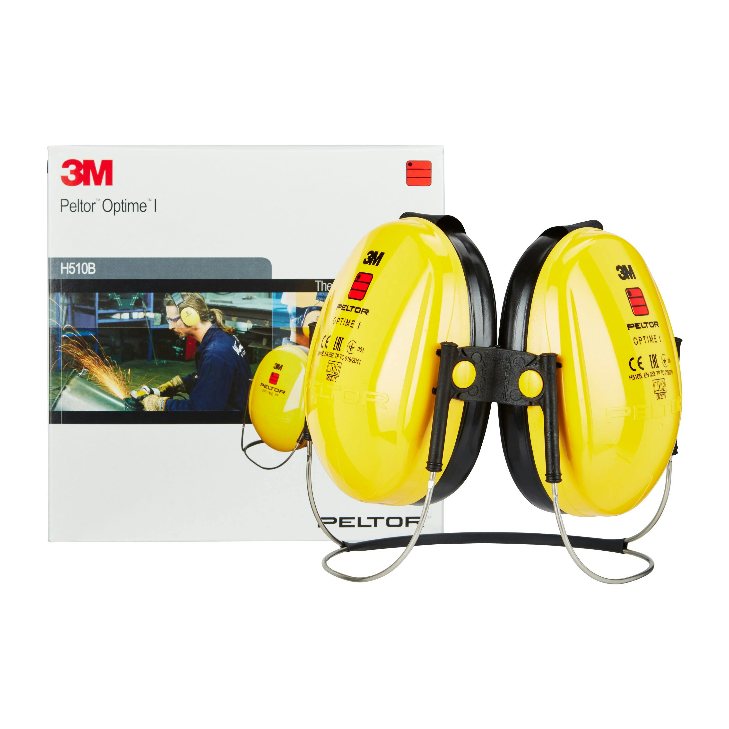 3M™ PELTOR™ Optime™ I Neckband Format Earmuff H510B, Yellow, Class 4 SLC80 25dB, 10 ea/Case