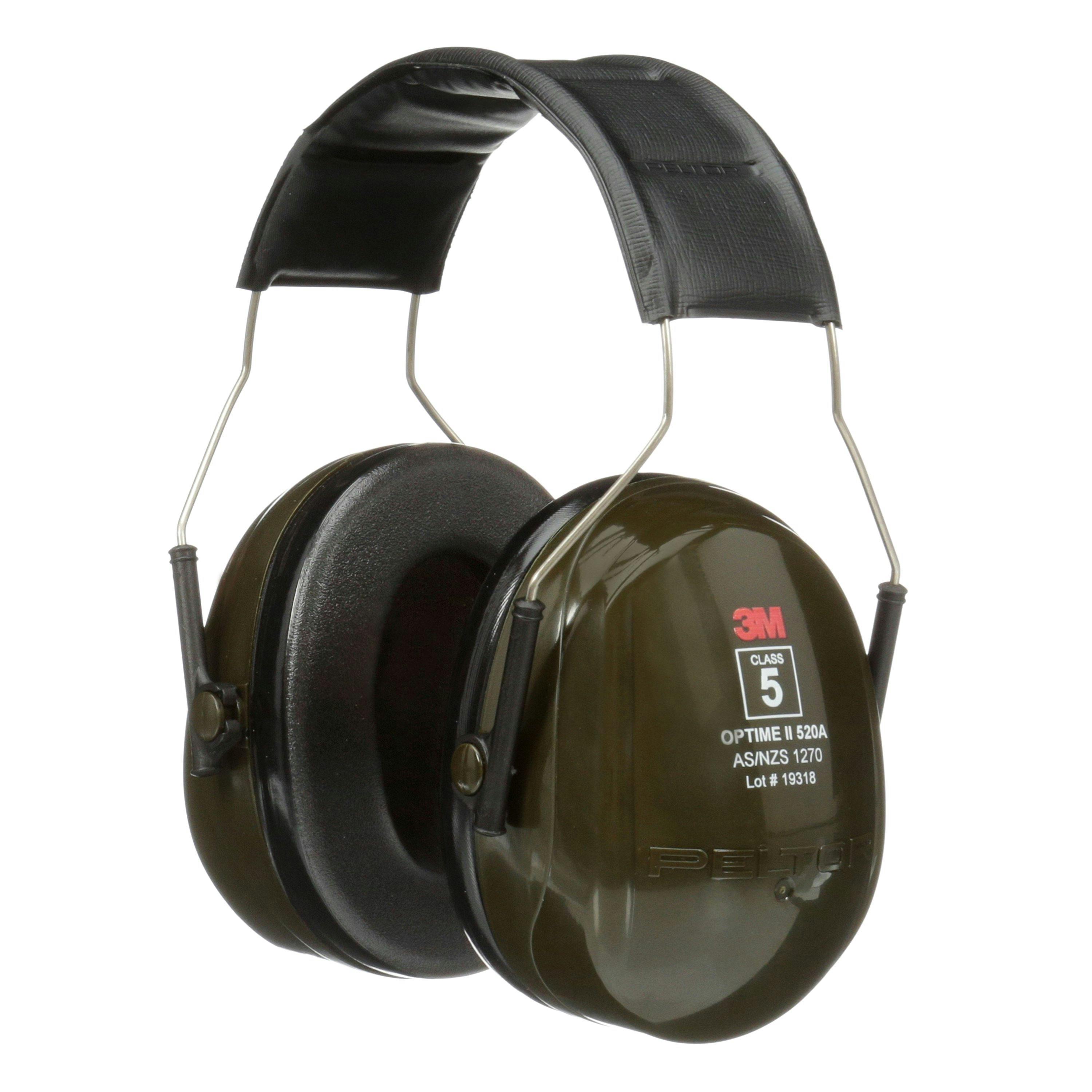 3M™ PELTOR™ Optime™ II Headband Format Earmuff H520A, Green, Class 5 SLC80 32dB
